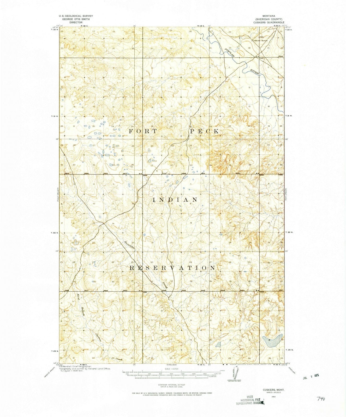1910 Cuskers, MT - Montana - USGS Topographic Map