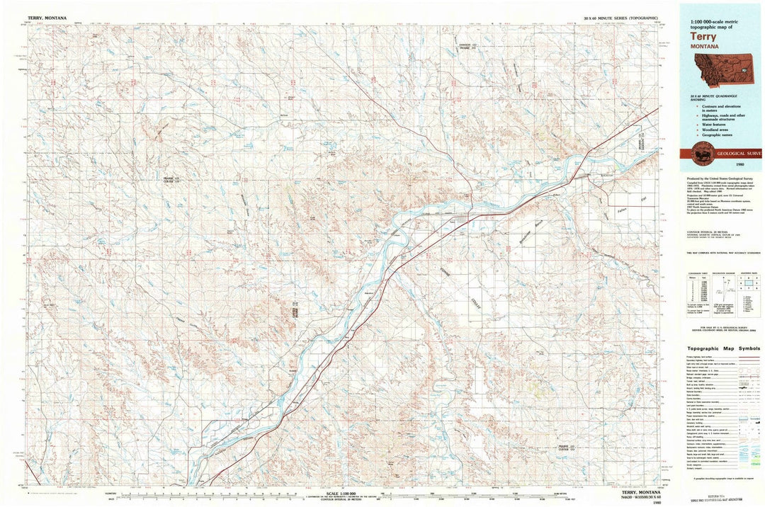 1980 Terry, MT - Montana - USGS Topographic Map