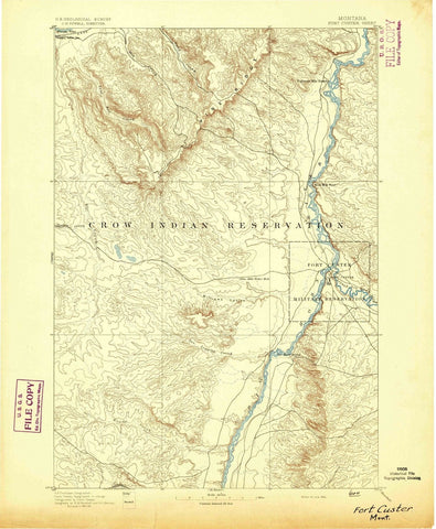 1894 Fort Custer, MT - Montana - USGS Topographic Map