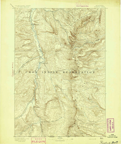 1894 Rosebud, MT - Montana - USGS Topographic Map