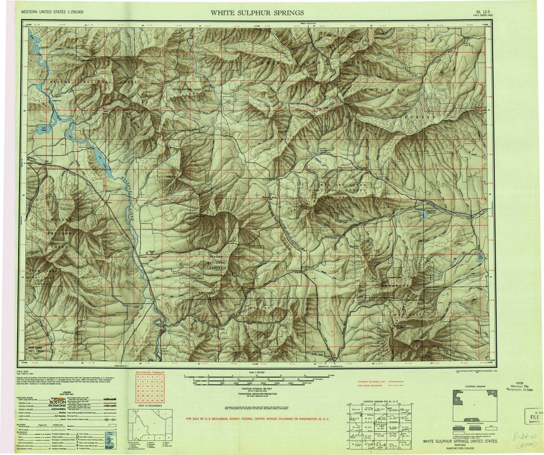 1948 White Sulphur Springs, MT - Montana - USGS Topographic Map