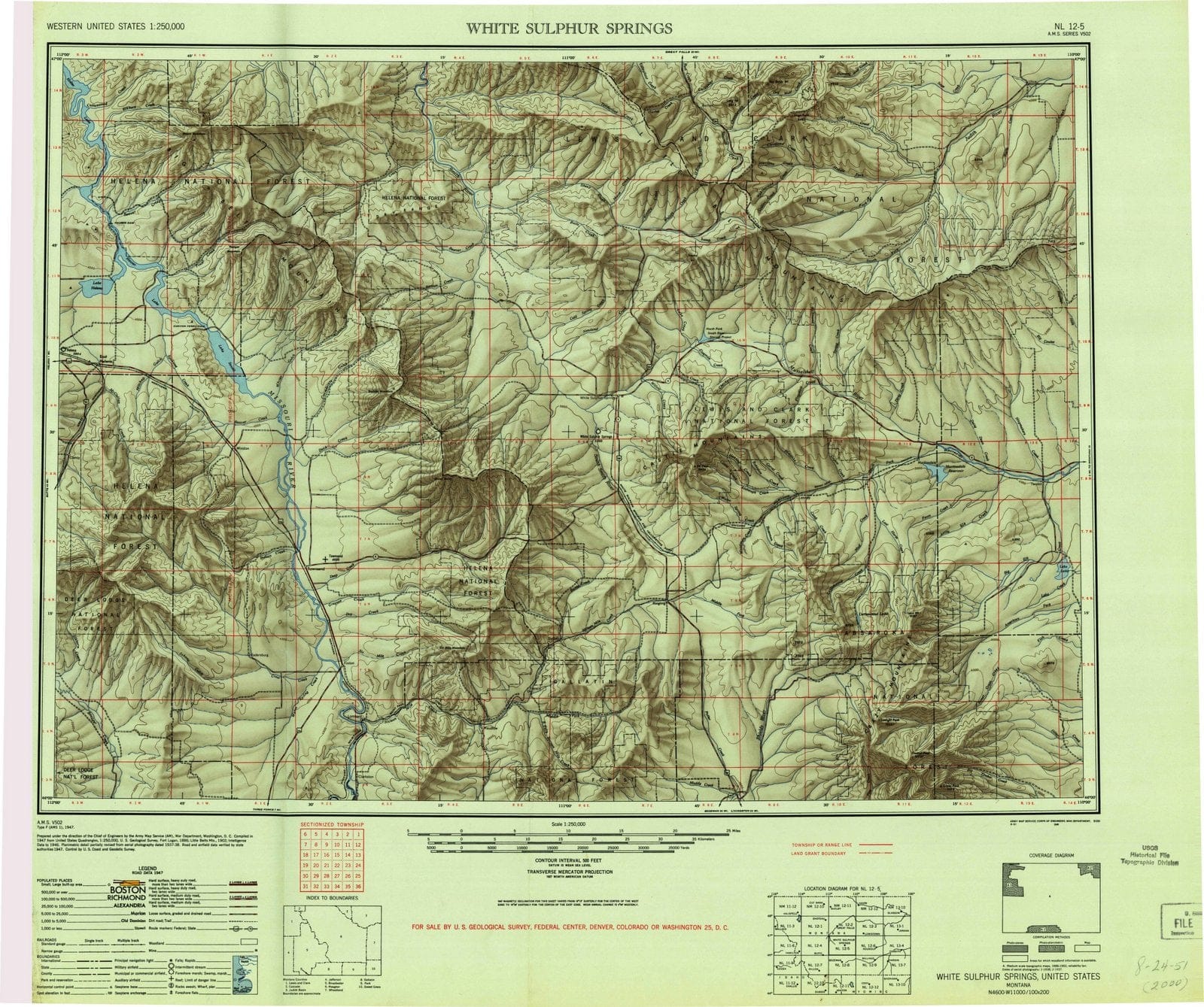 1948 White Sulphur Springs, MT - Montana - USGS Topographic Map