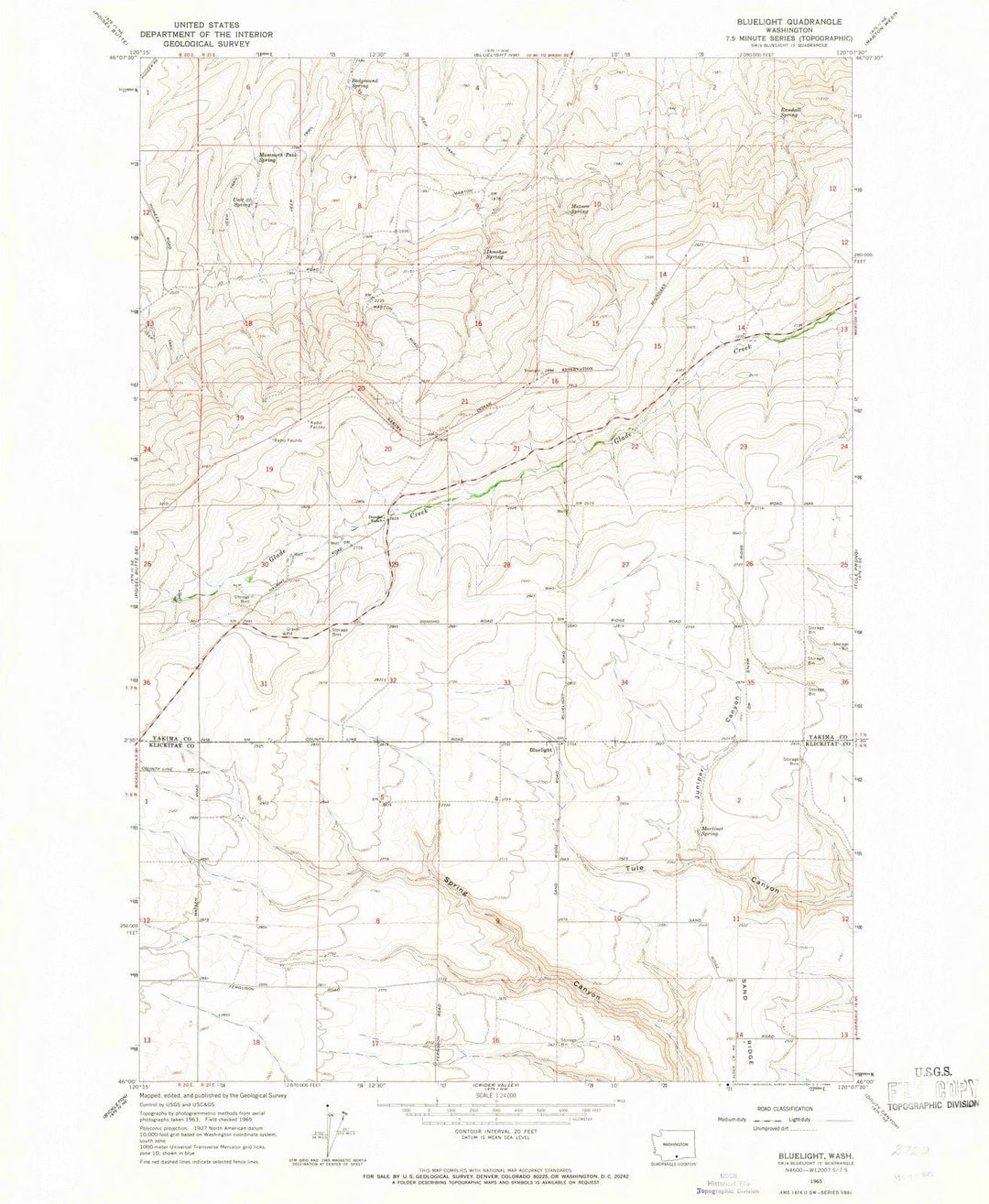 1965 Bluelight, WA - Washington - USGS Topographic Map v2
