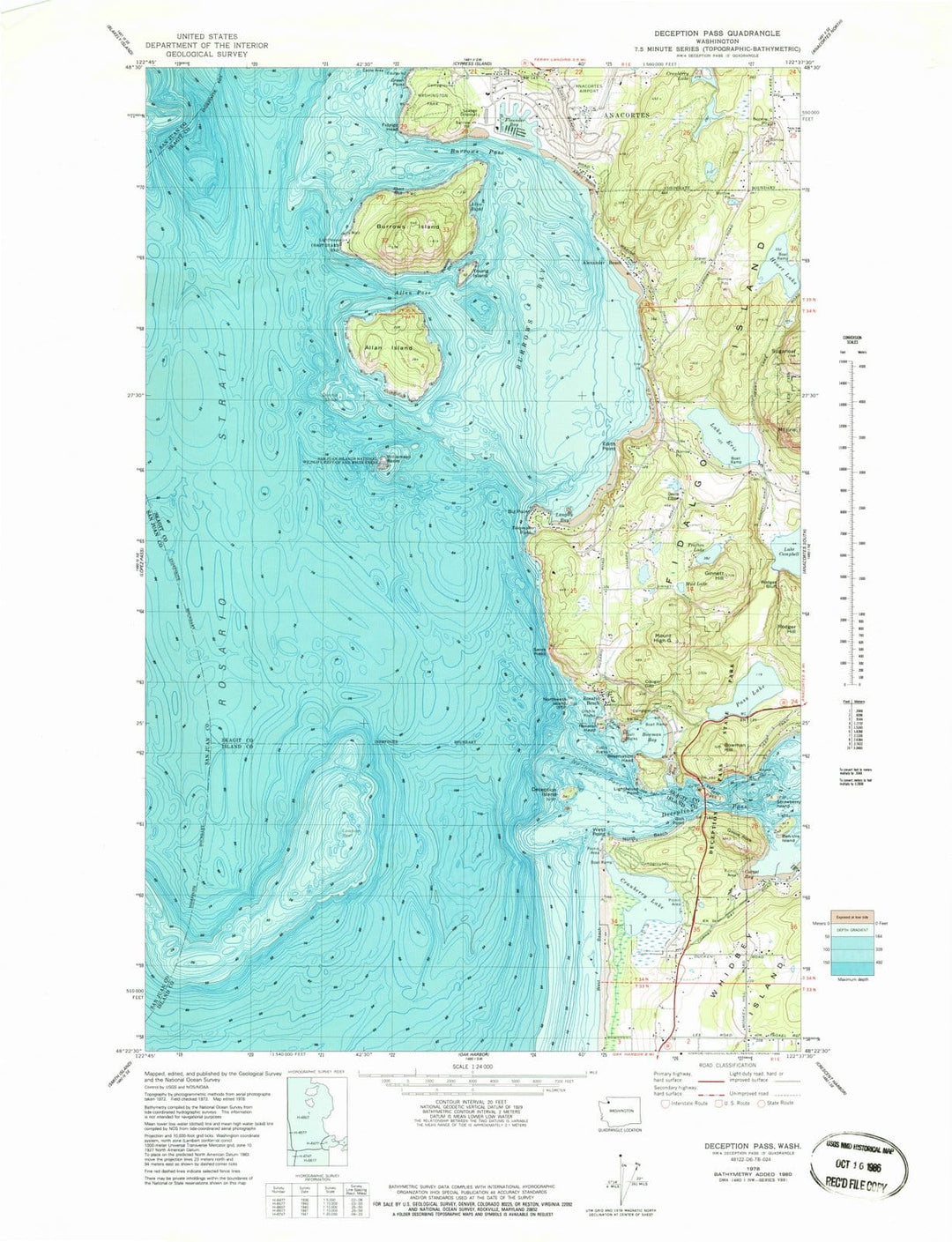 1978 Deception Pass, WA - Washington - USGS Topographic Map