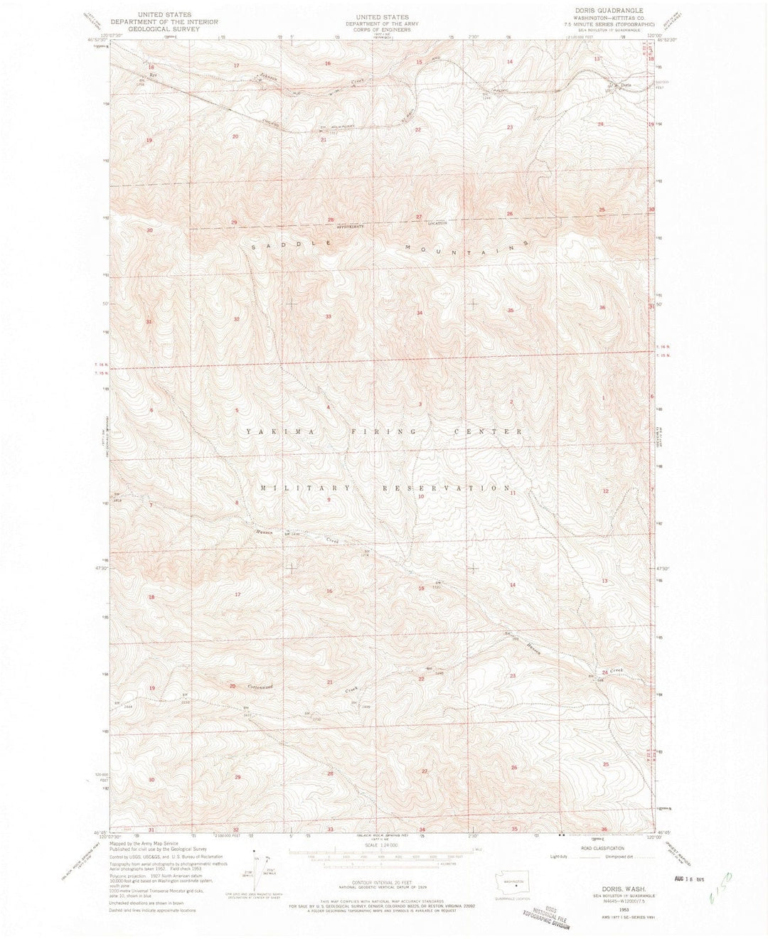 1953 Doris, WA - Washington - USGS Topographic Map