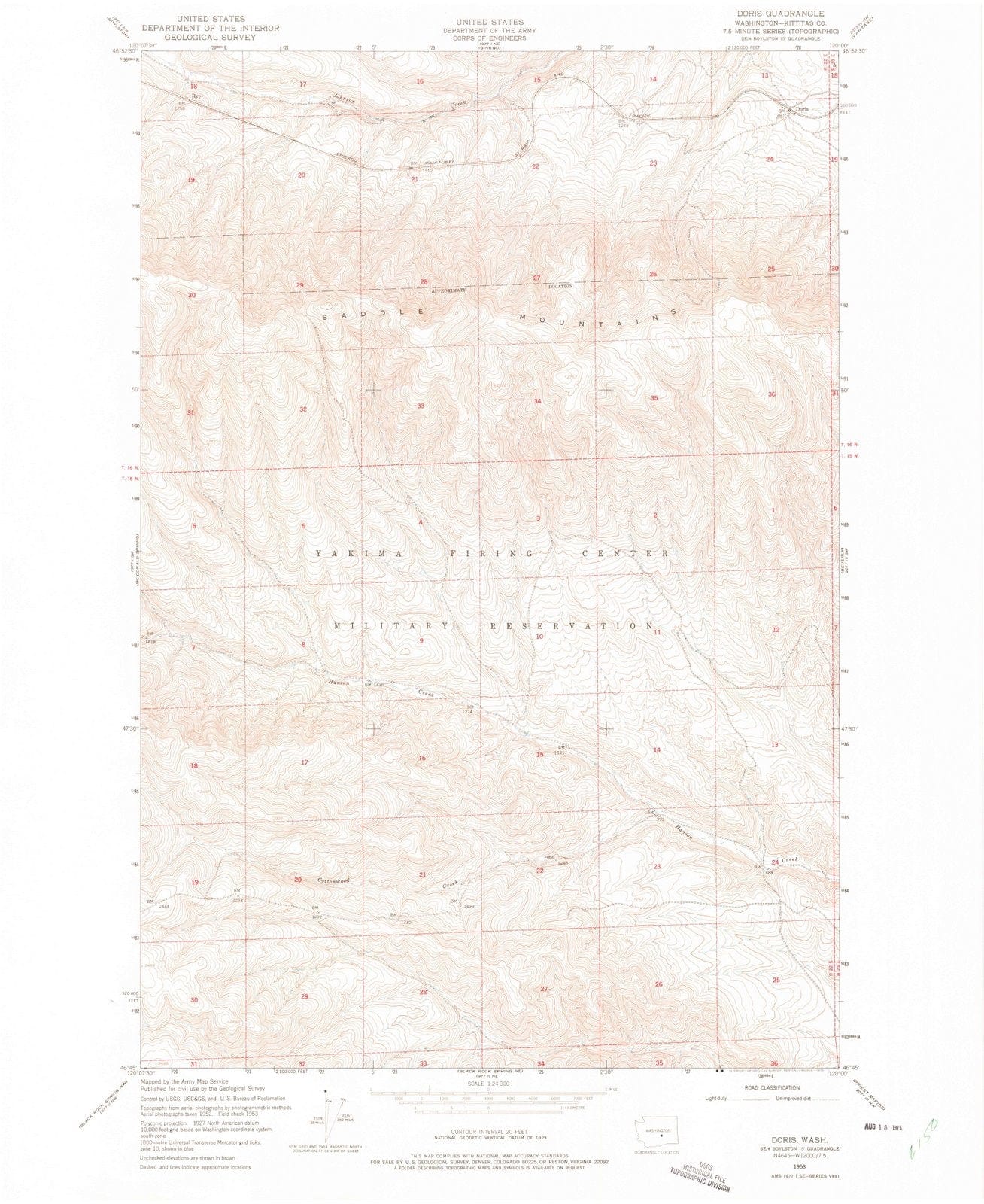 1953 Doris, WA - Washington - USGS Topographic Map