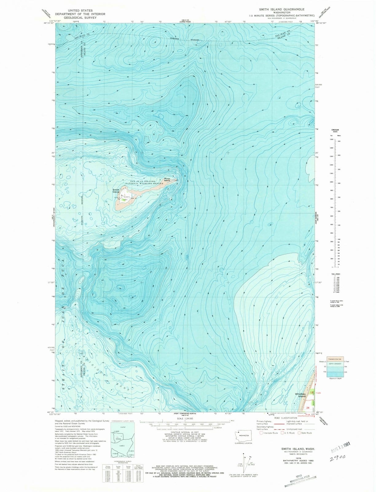 1978 Smith Island, WA - Washington - USGS Topographic Map