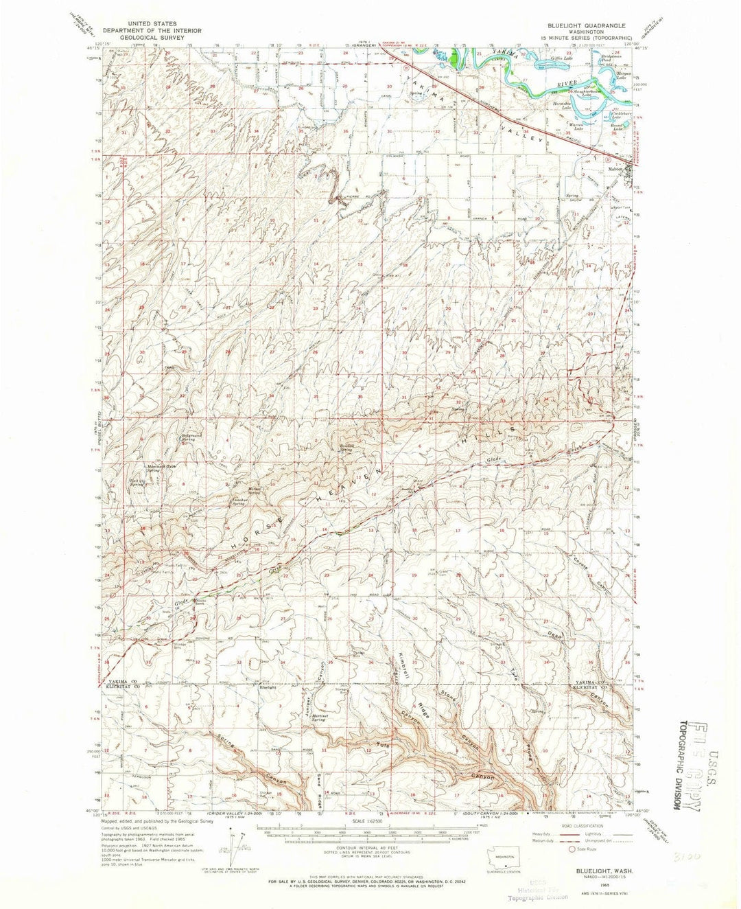 1965 Bluelight, WA - Washington - USGS Topographic Map v3