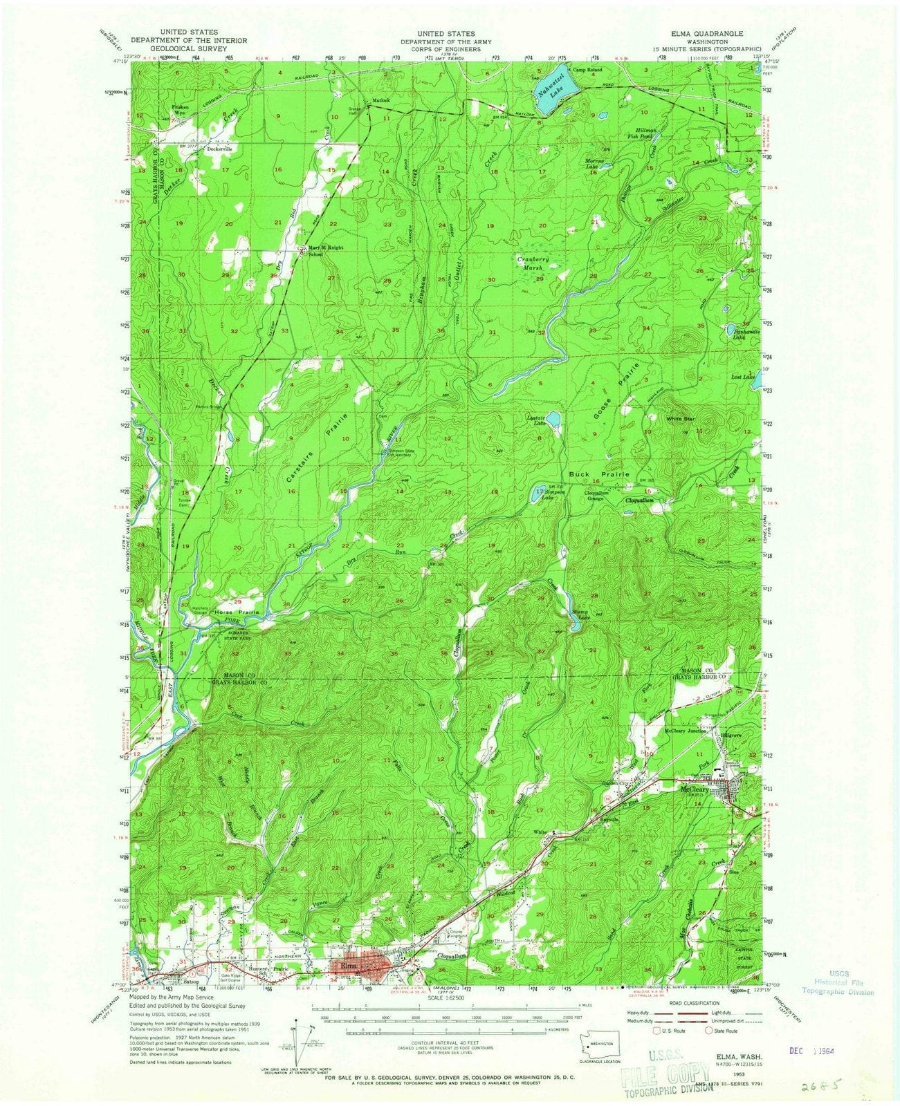 1953 Elma, WA - Washington - USGS Topographic Map