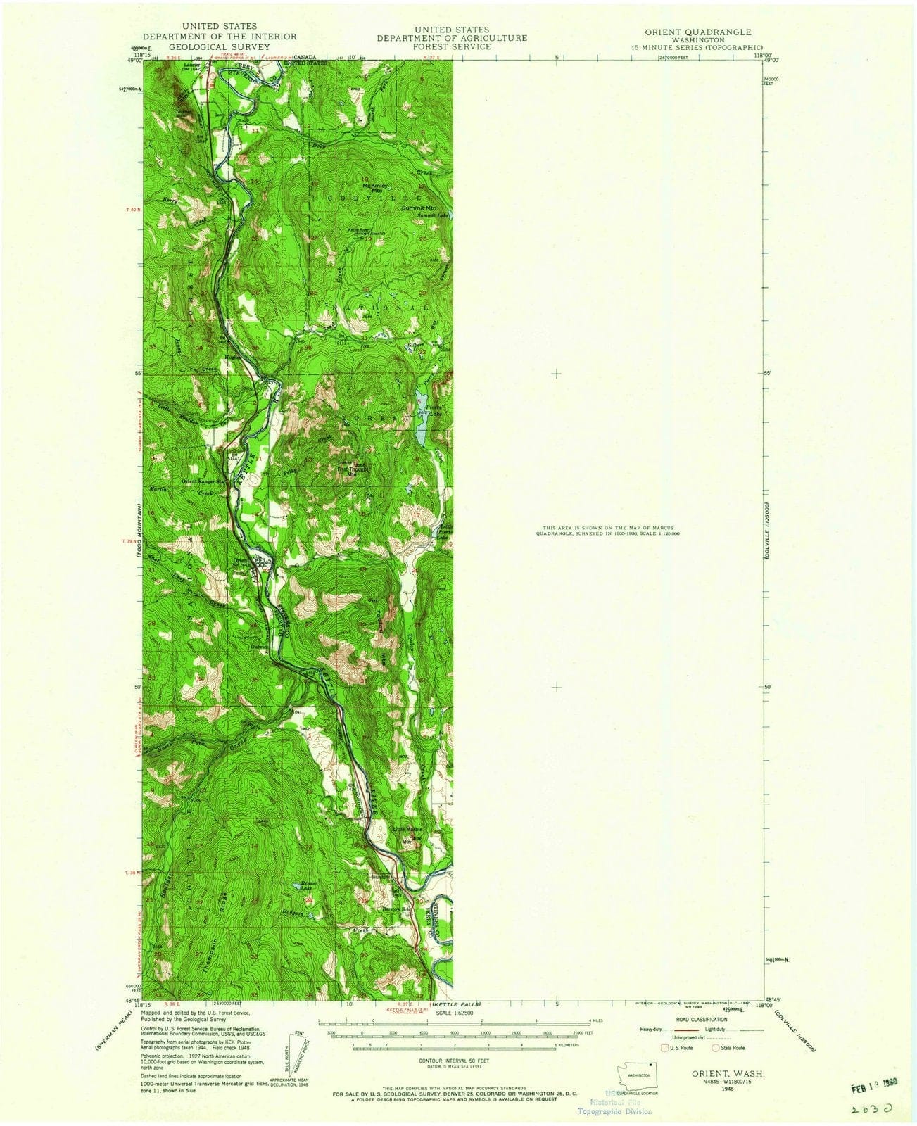 1948 Orient, WA - Washington - USGS Topographic Map