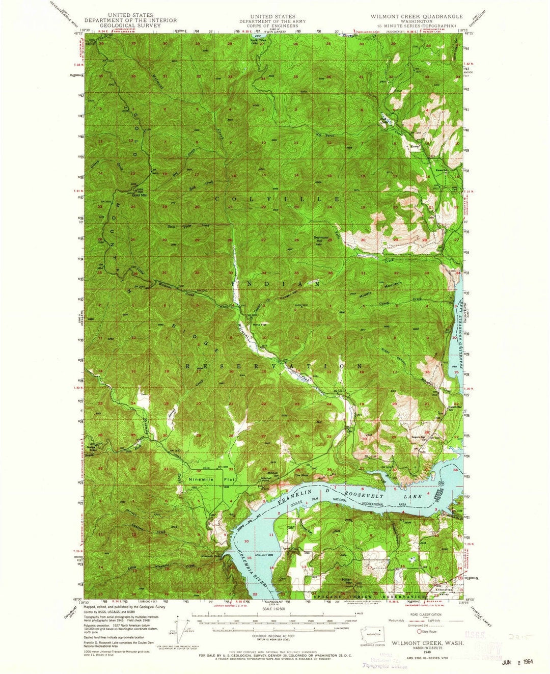 1948 Wilmont Creek, WA - Washington - USGS Topographic Map
