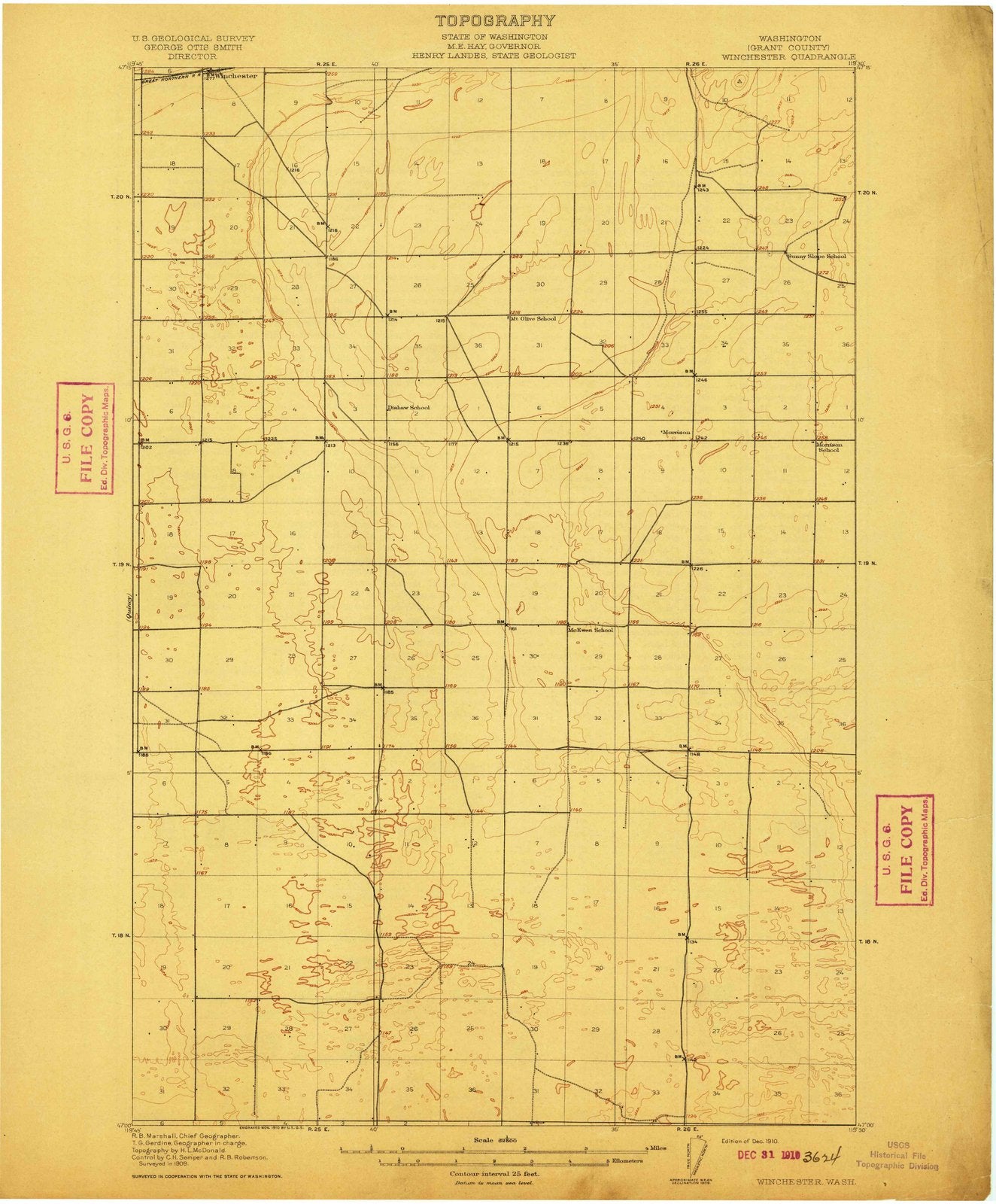 1910 Winchester, WA - Washington - USGS Topographic Map