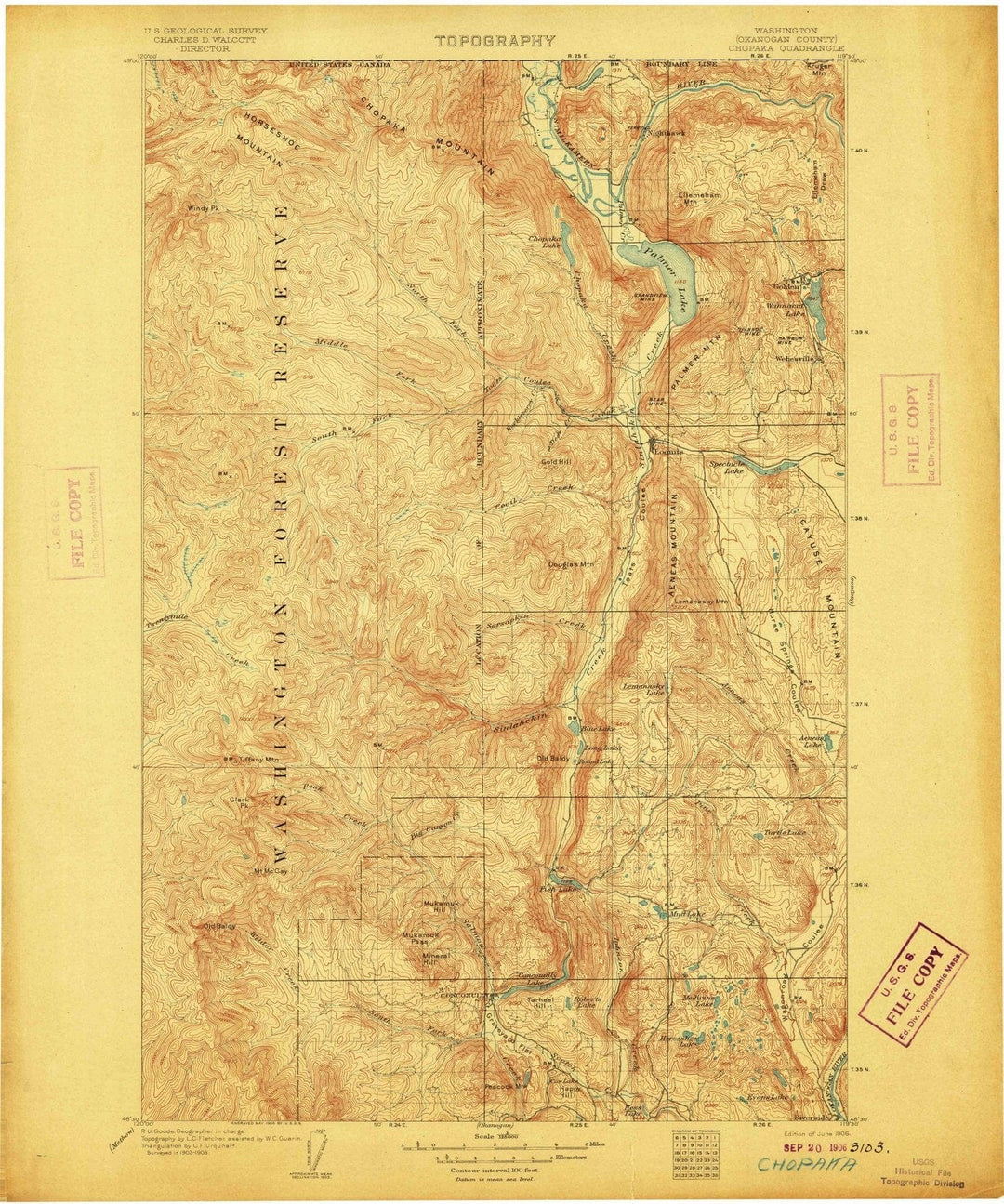 1906 Chopaka, WA - Washington - USGS Topographic Map