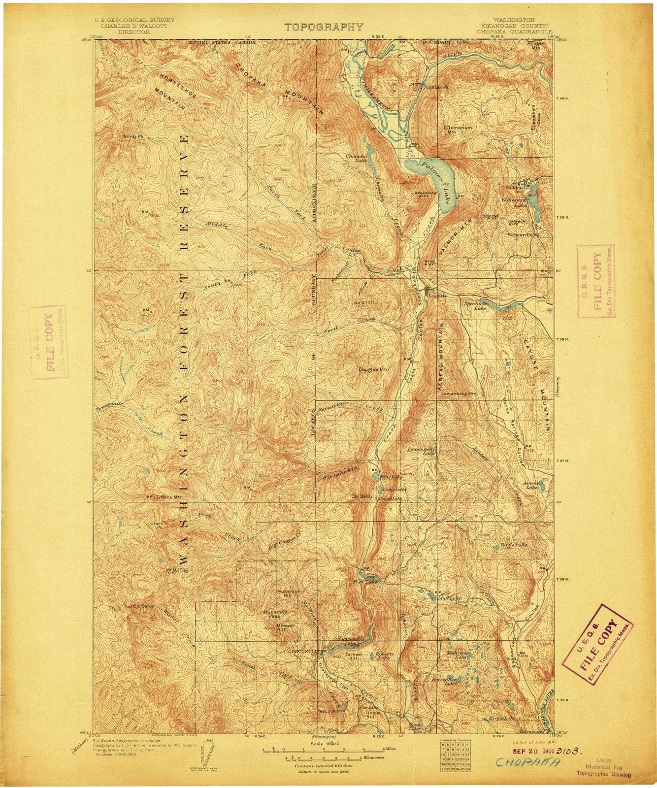 1906 Chopaka, WA - Washington - USGS Topographic Map