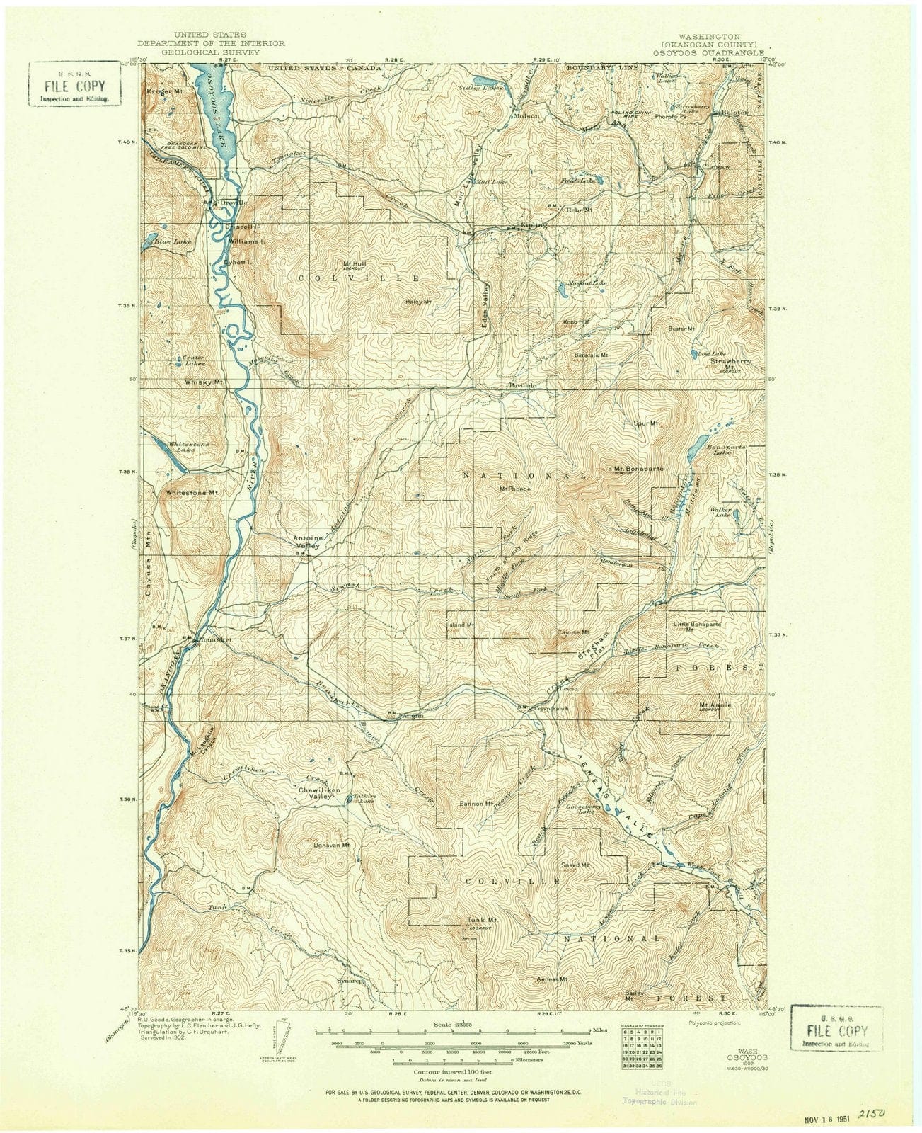 1902 Osoyoos, WA - Washington - USGS Topographic Map