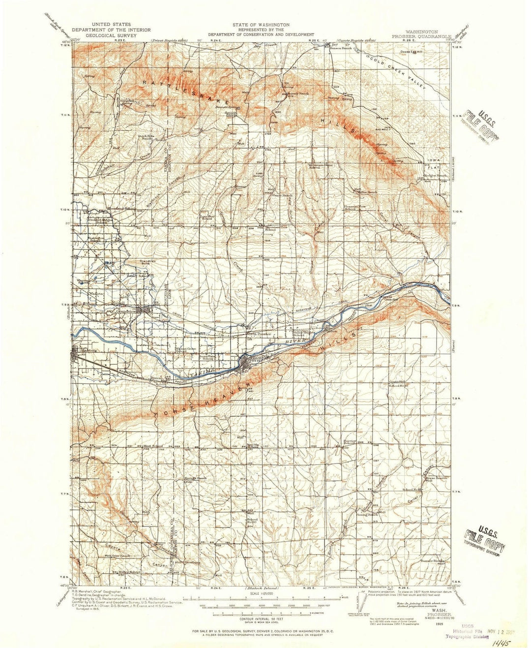 1915 Prosser, WA - Washington - USGS Topographic Map