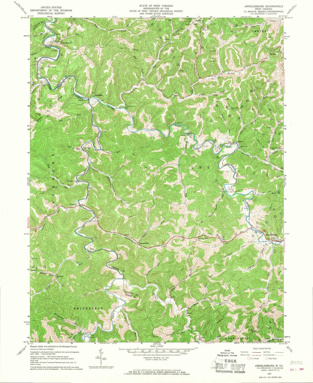 1965 Arnoldsburg, WV - West Virginia - USGS Topographic Map
