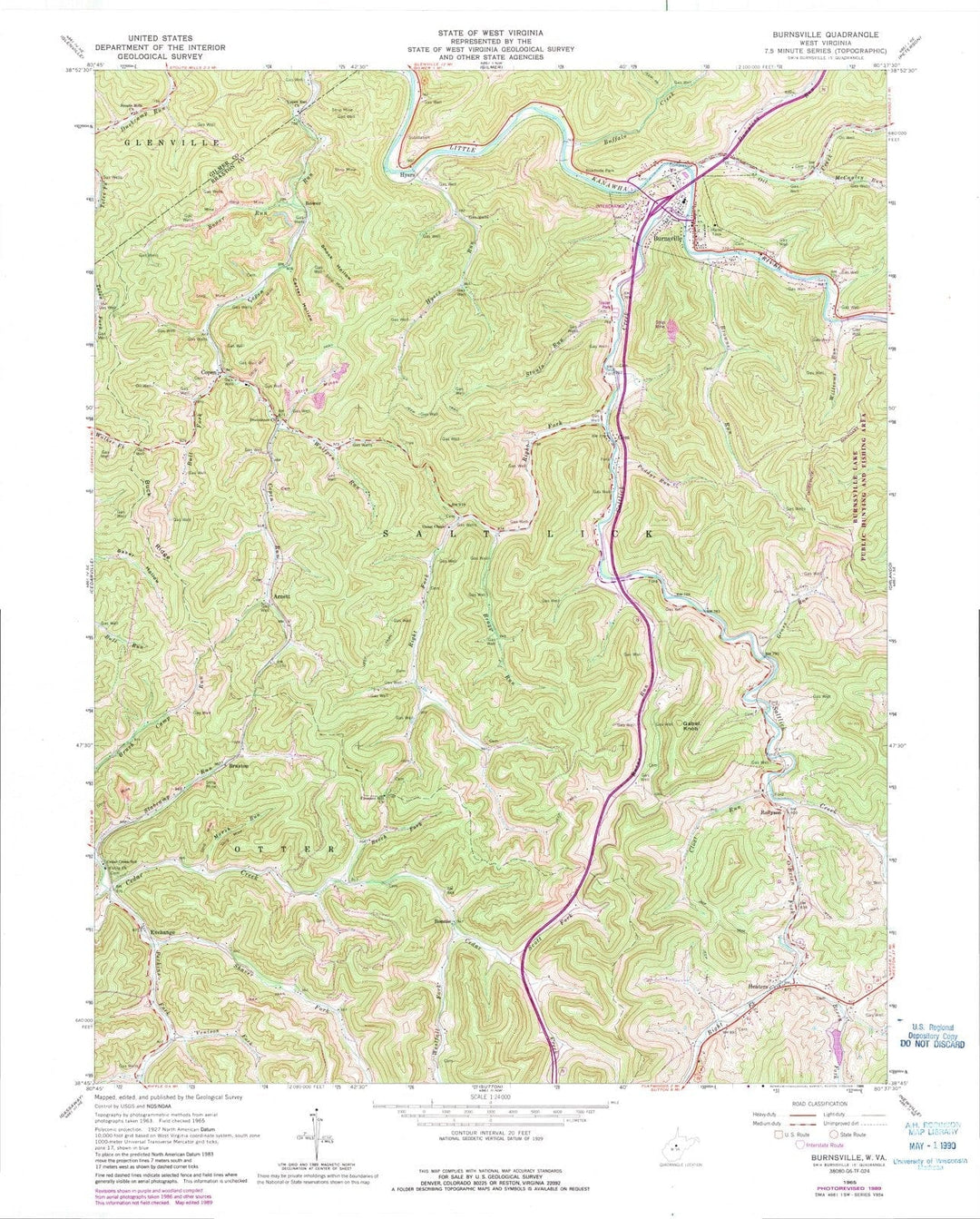1965 Burnsville, WV - West Virginia - USGS Topographic Map