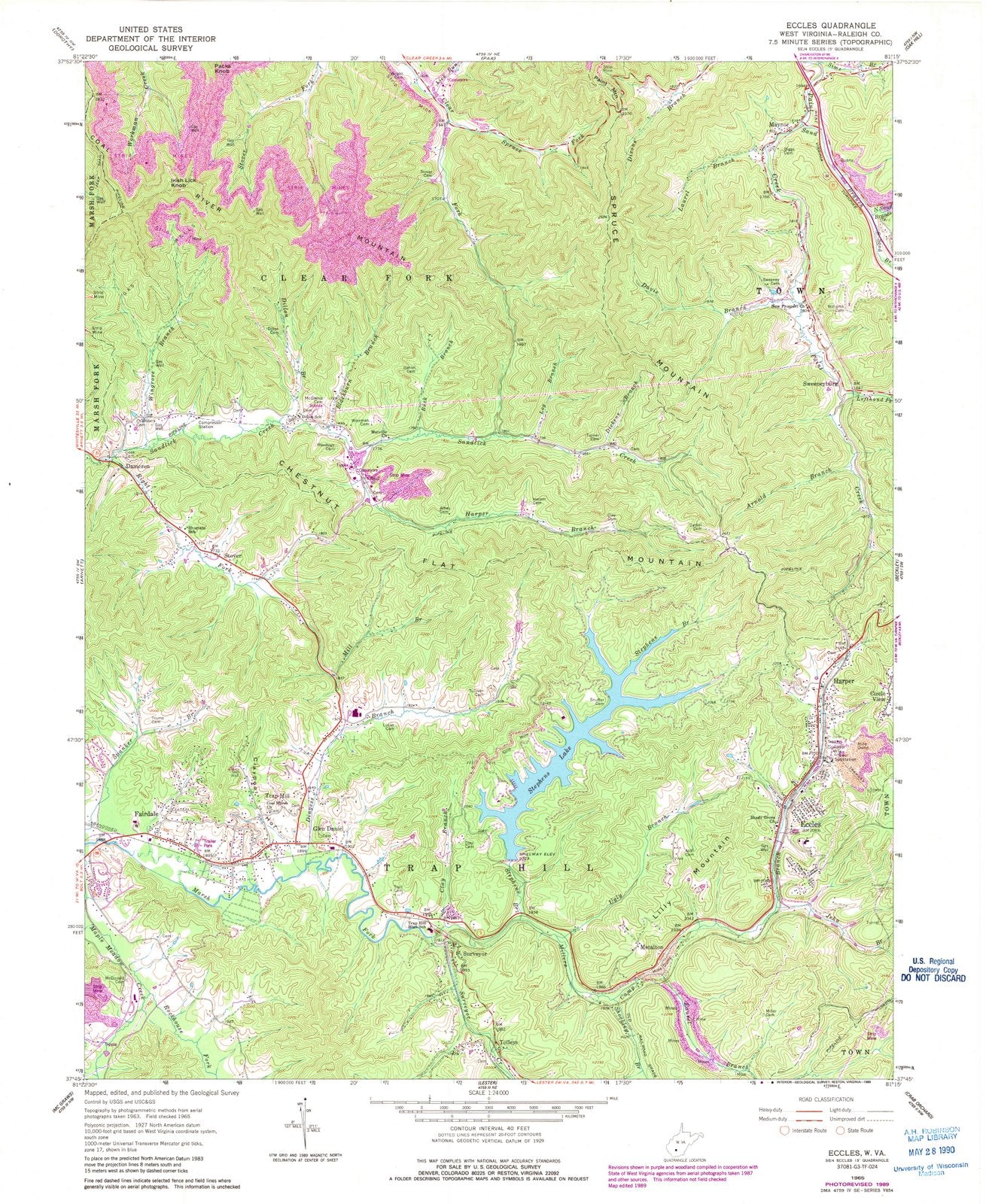 1965 Eccles, WV - West Virginia - USGS Topographic Map