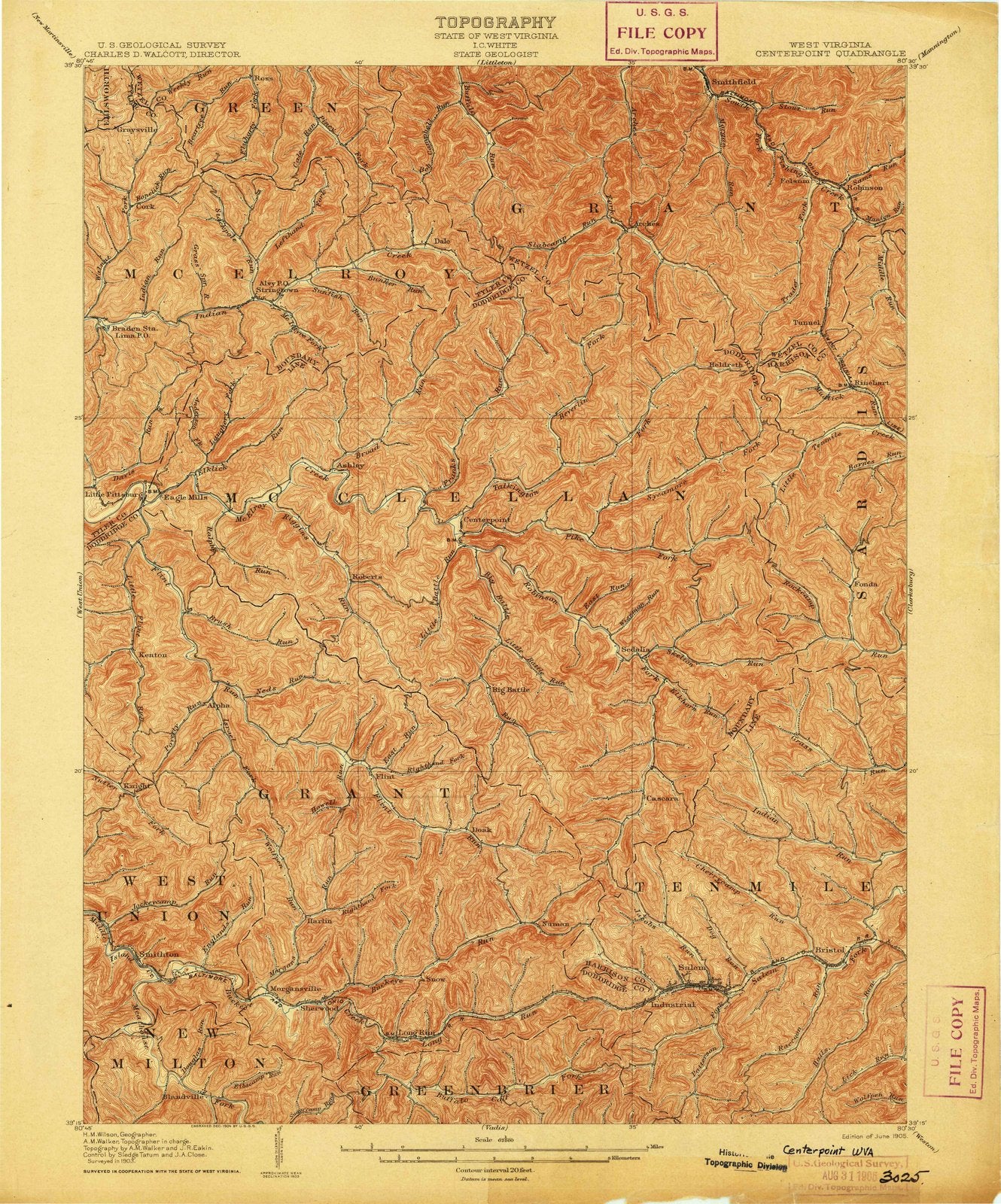 1905 Centerpoint, WV - West Virginia - USGS Topographic Map
