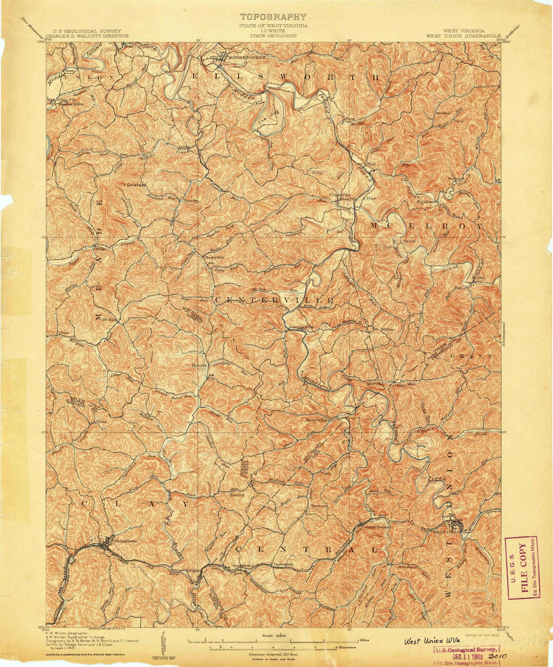 1905 West Union, WV - West Virginia - USGS Topographic Map
