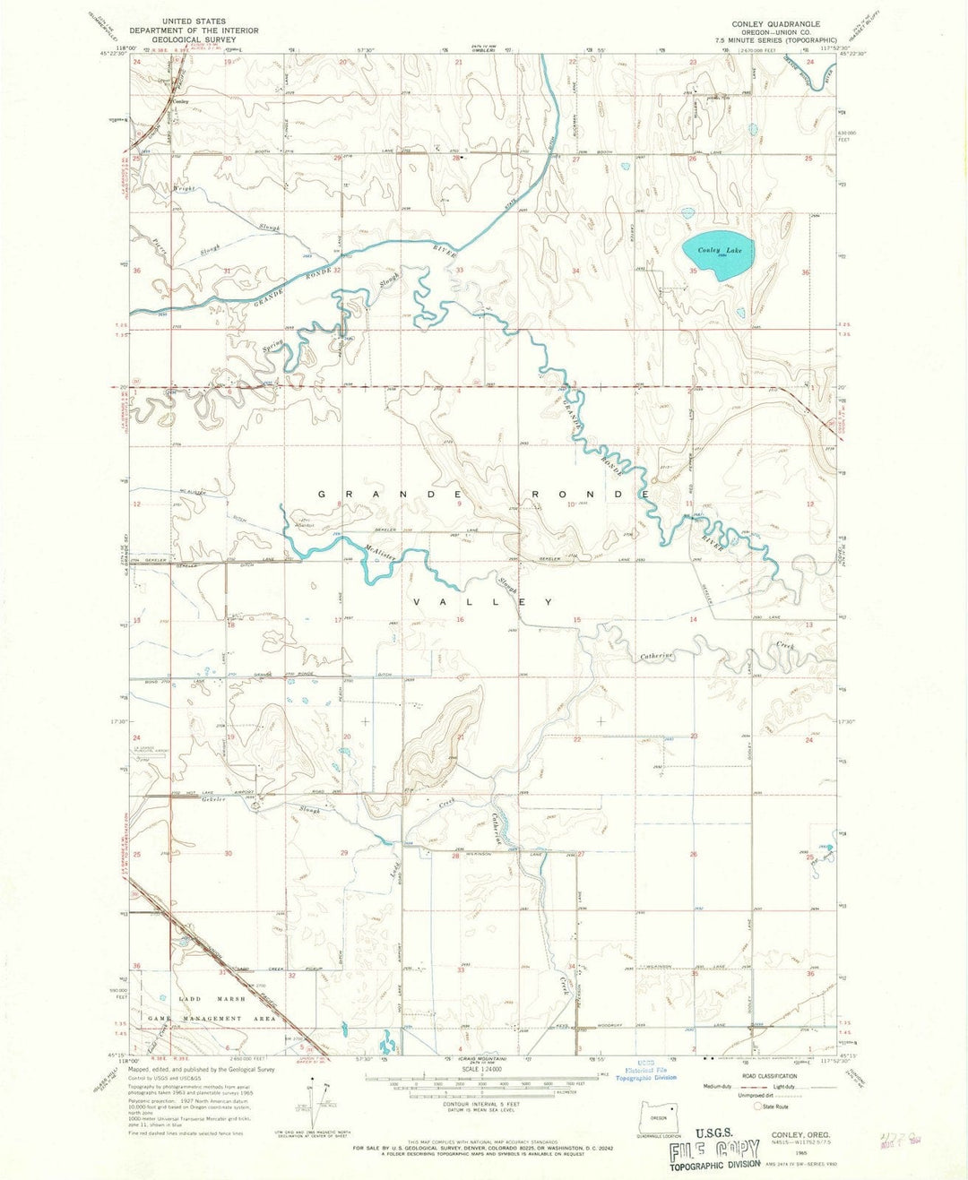 1965 Conley, OR - Oregon - USGS Topographic Map