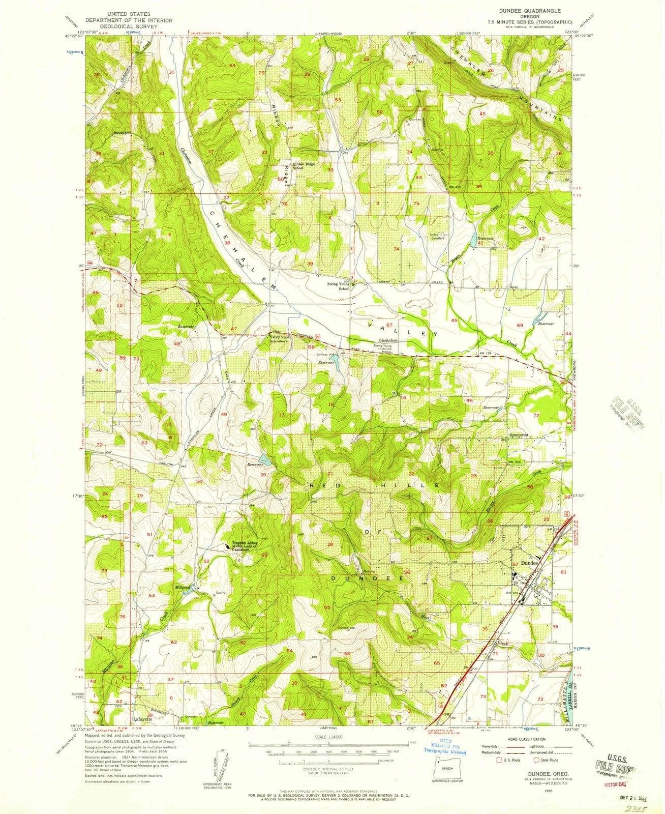 1956 Dundee, OR - Oregon - USGS Topographic Map