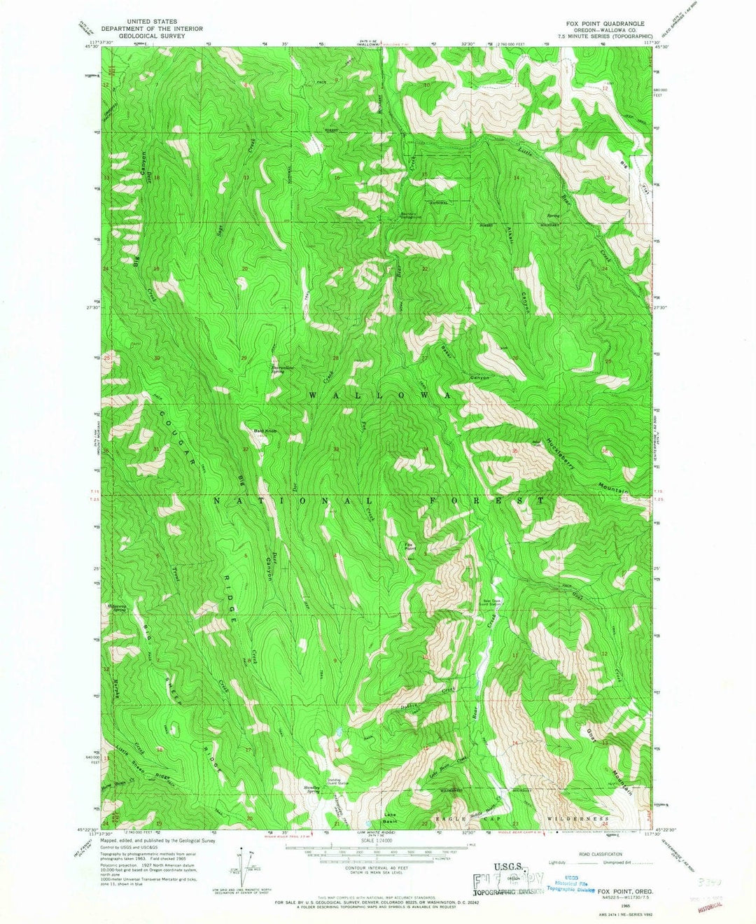 1965 Fox Point, OR - Oregon - USGS Topographic Map
