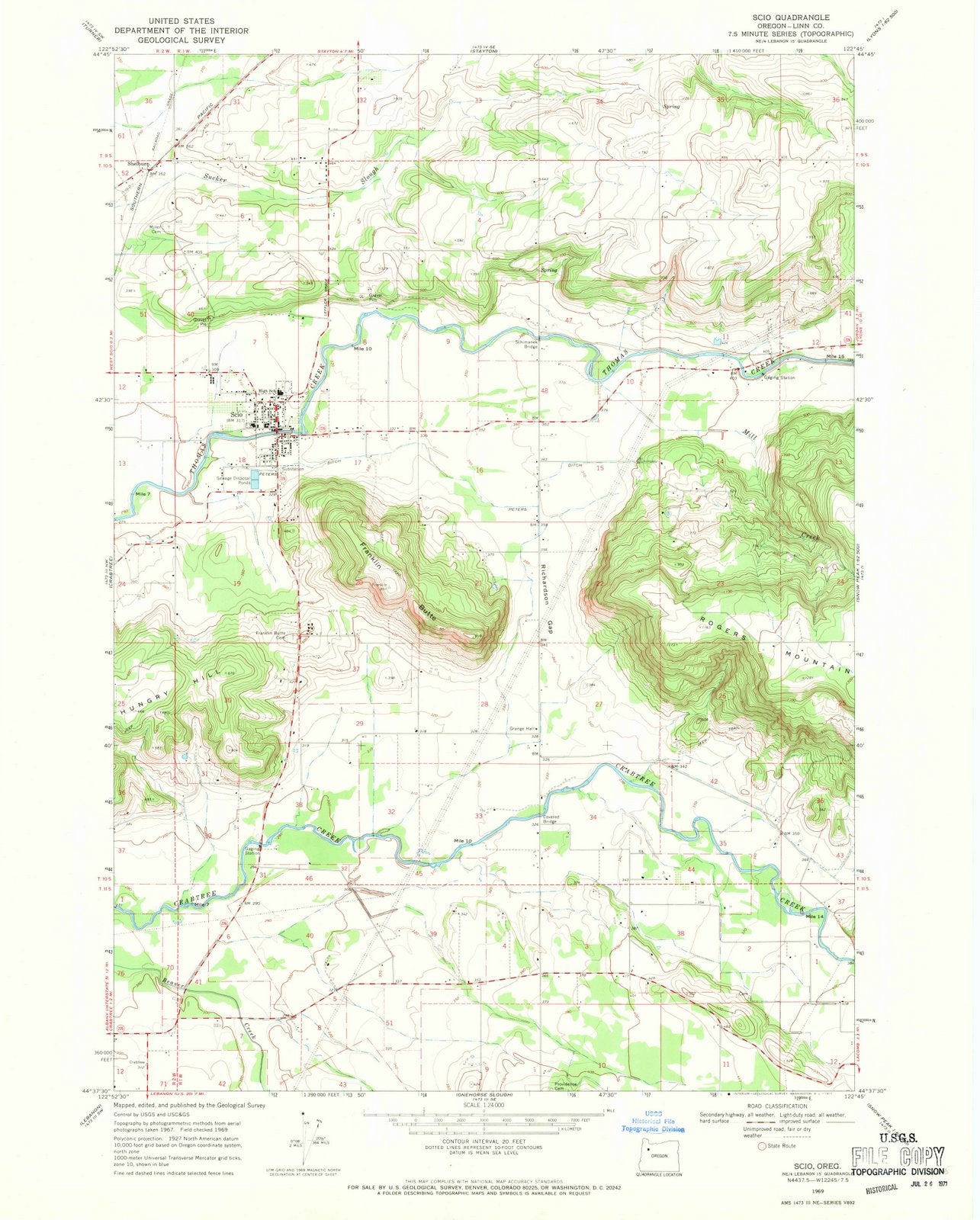 1969 Scio, OR - Oregon - USGS Topographic Map