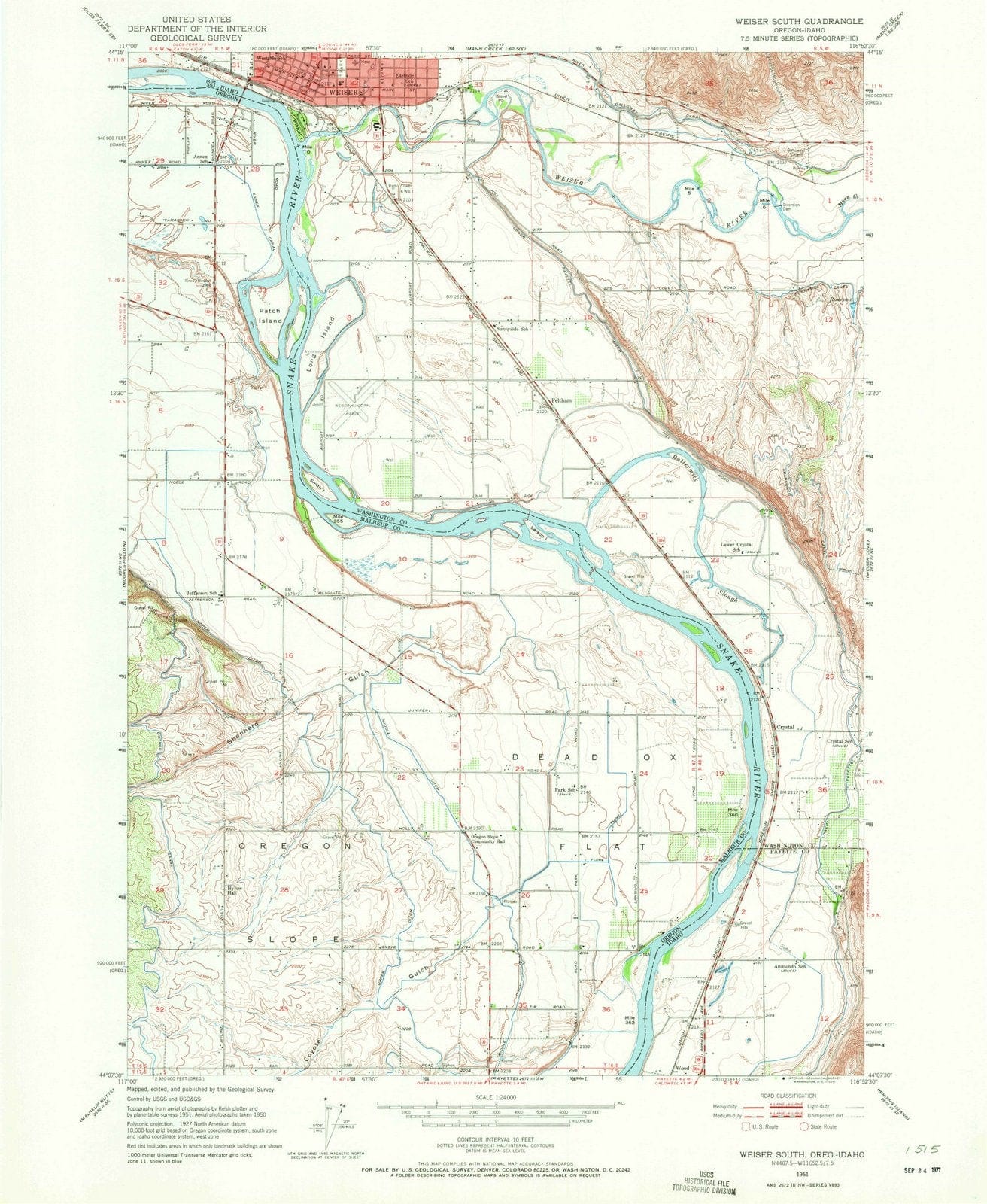 1951 Weiser South, ID - Idaho - USGS Topographic Map