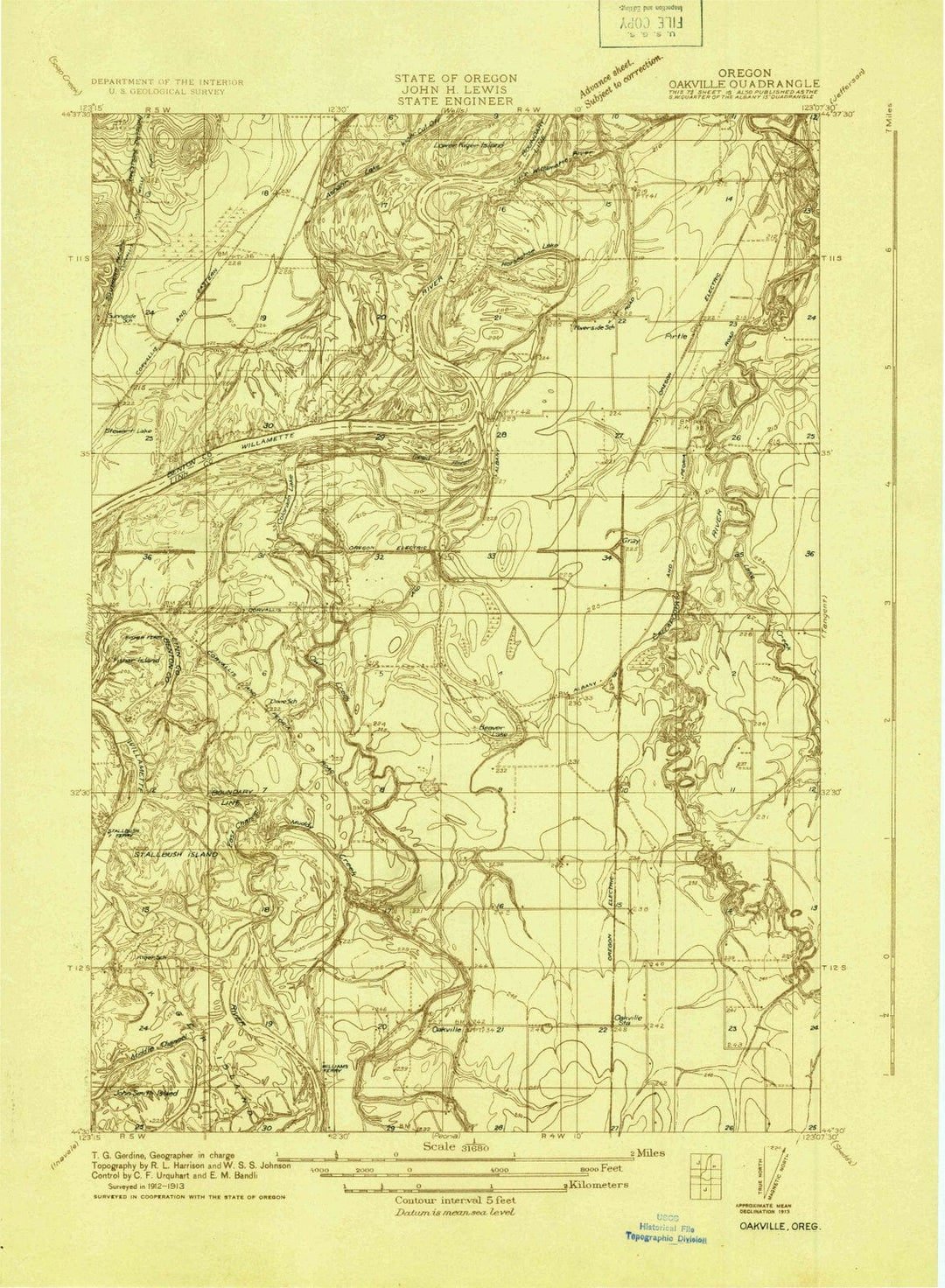 1913 Oakville, OR - Oregon - USGS Topographic Map