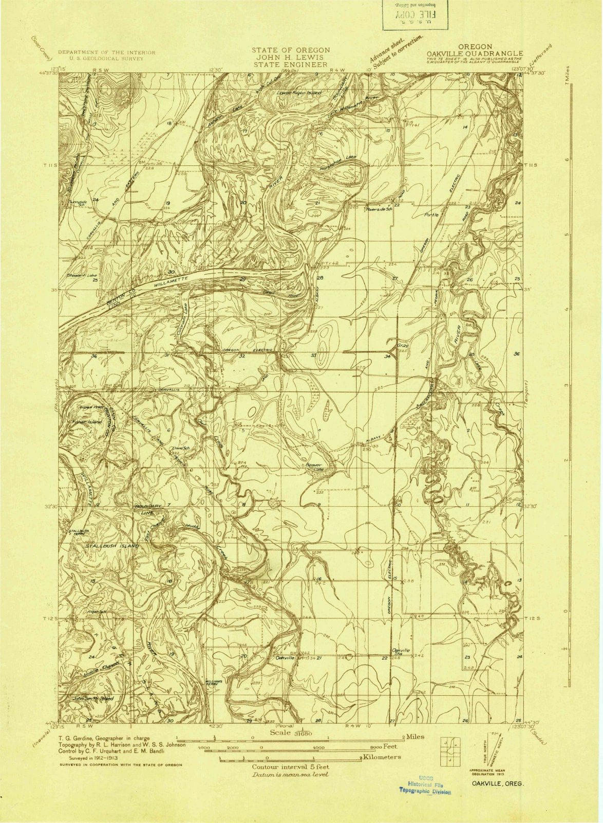 1913 Oakville, OR - Oregon - USGS Topographic Map