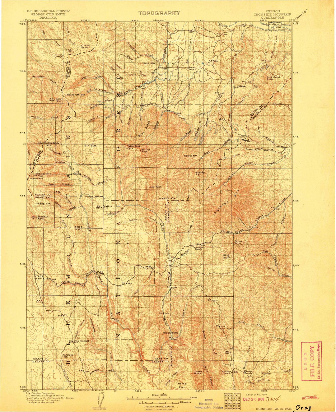 1908 Ironside Mountain, OR - Oregon - USGS Topographic Map