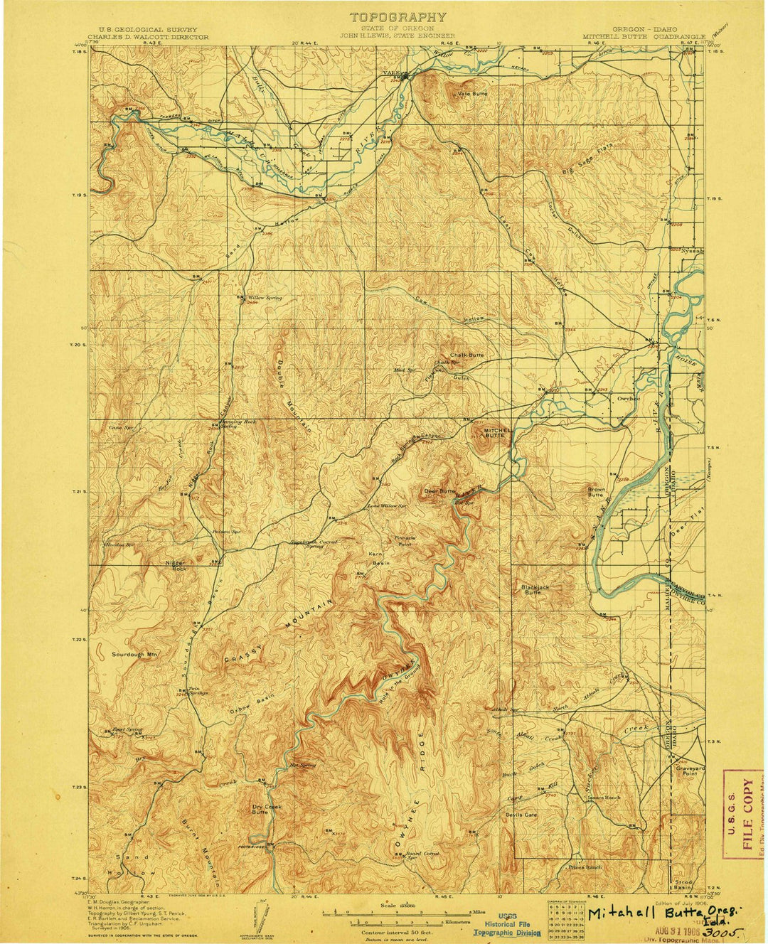 1906 Mitchell Butte, OR - Oregon - USGS Topographic Map