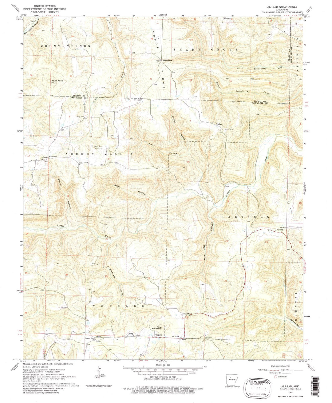1965 Alread, AR - Arkansas - USGS Topographic Map