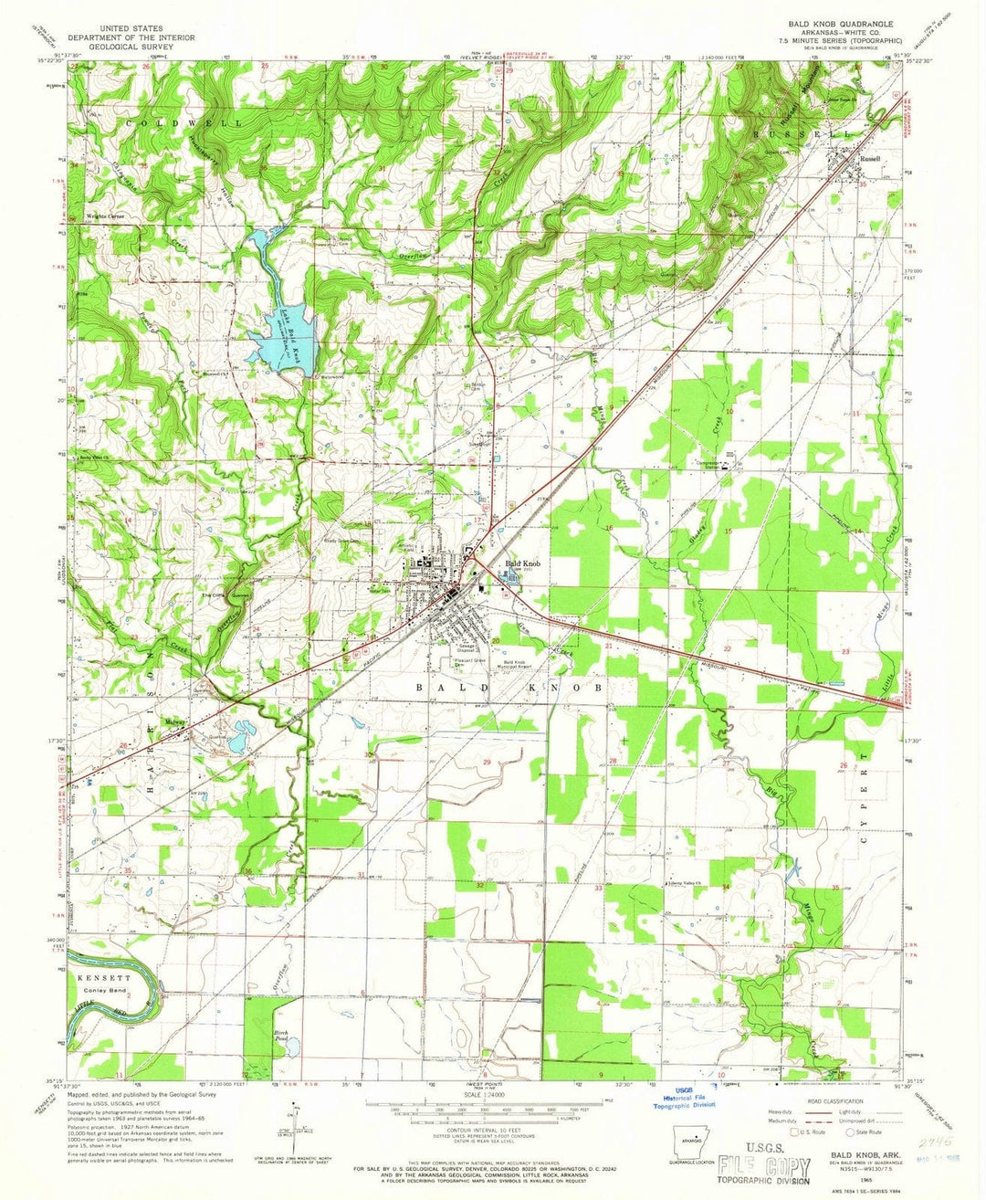 1965 Bald Knob, AR - Arkansas - USGS Topographic Map