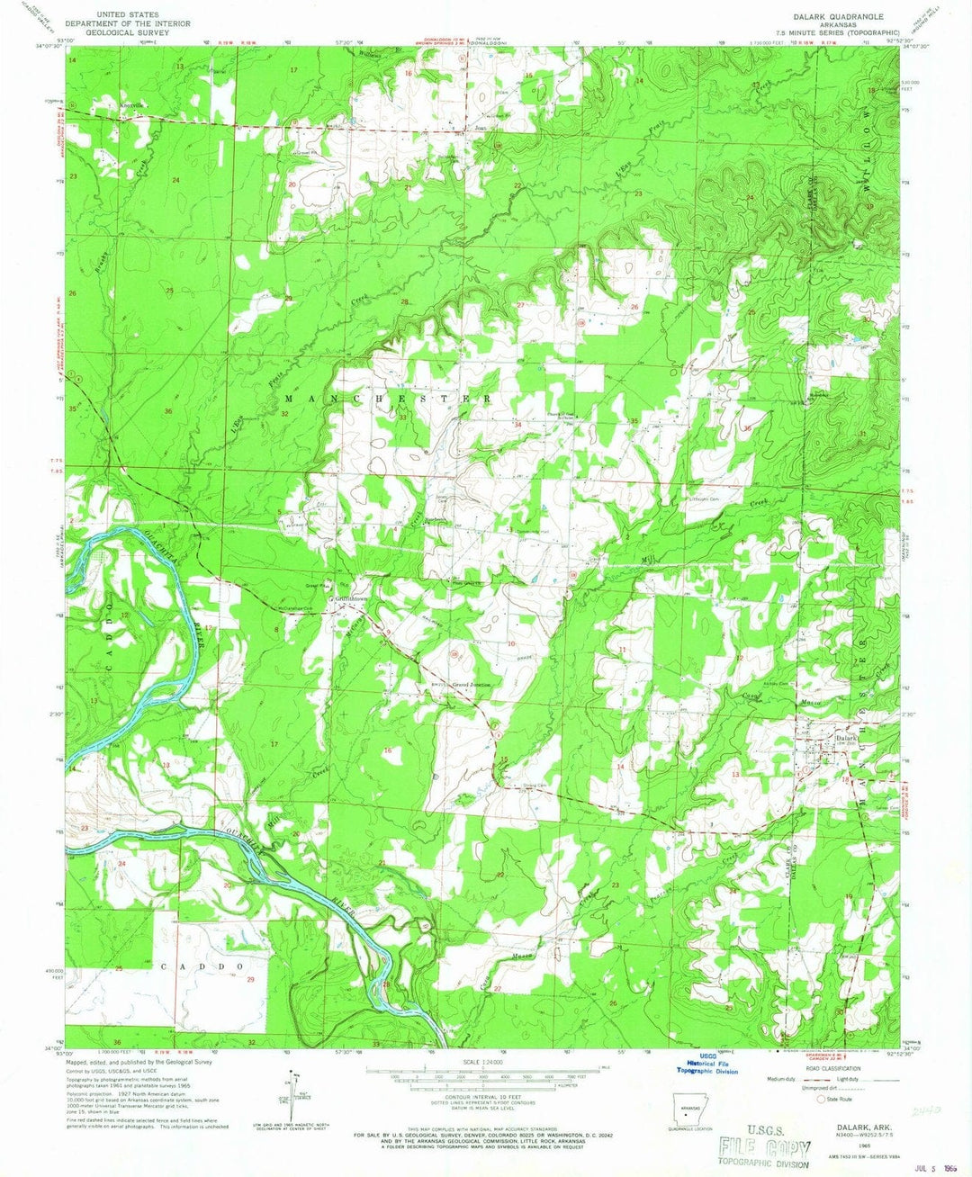 1965 Dalark, AR - Arkansas - USGS Topographic Map