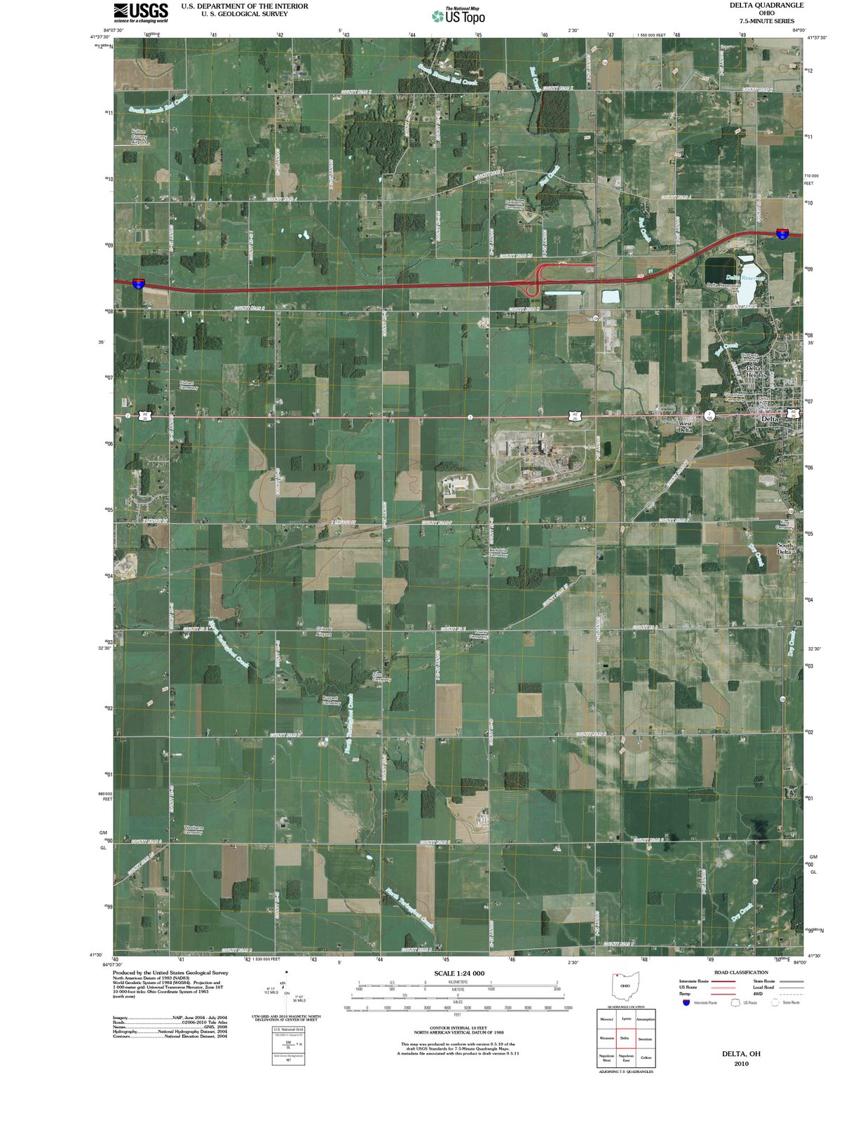 2010 Delta, OH - Ohio - USGS Topographic Map