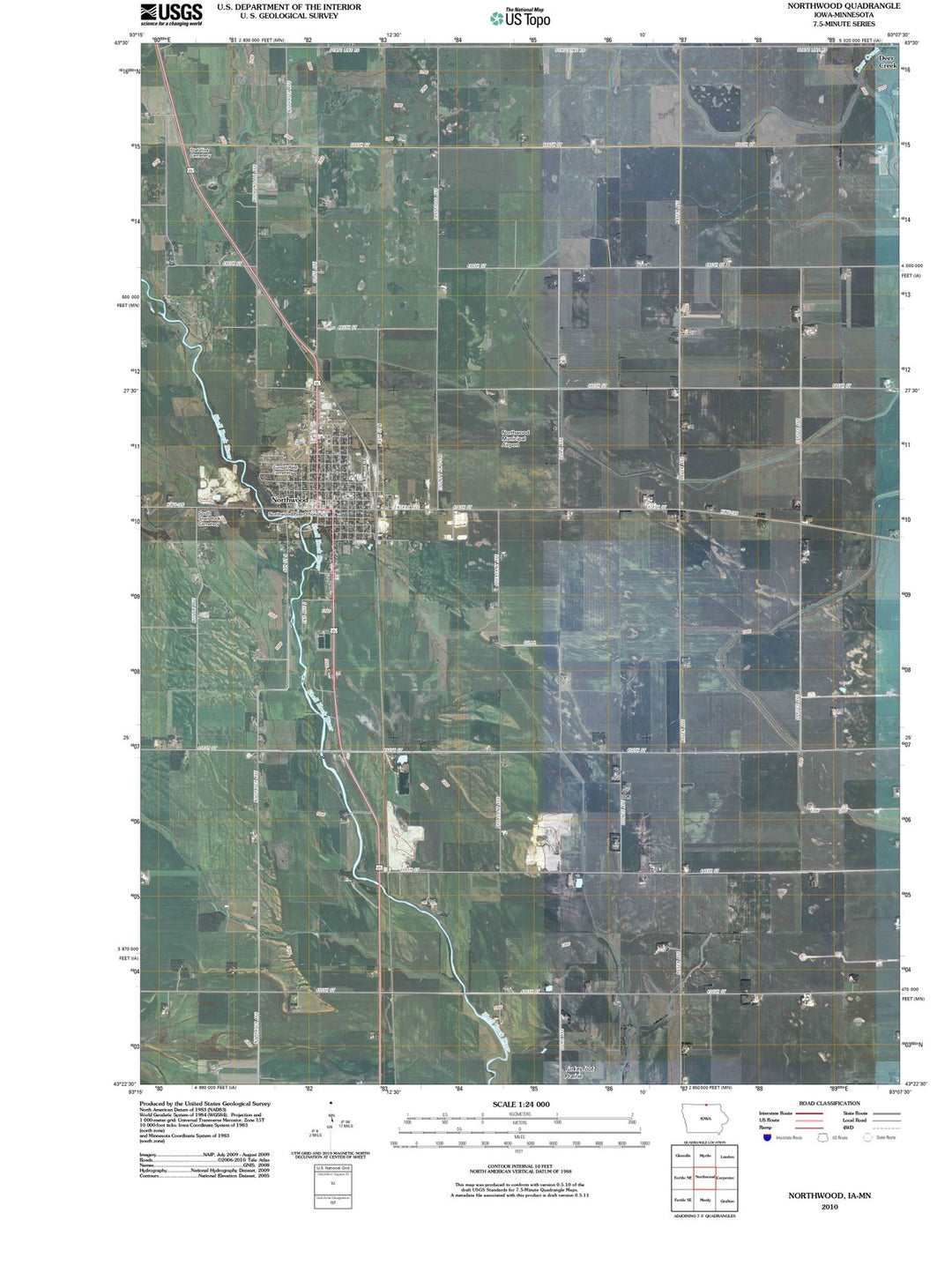2010 Northwood, IA - Iowa - USGS Topographic Map