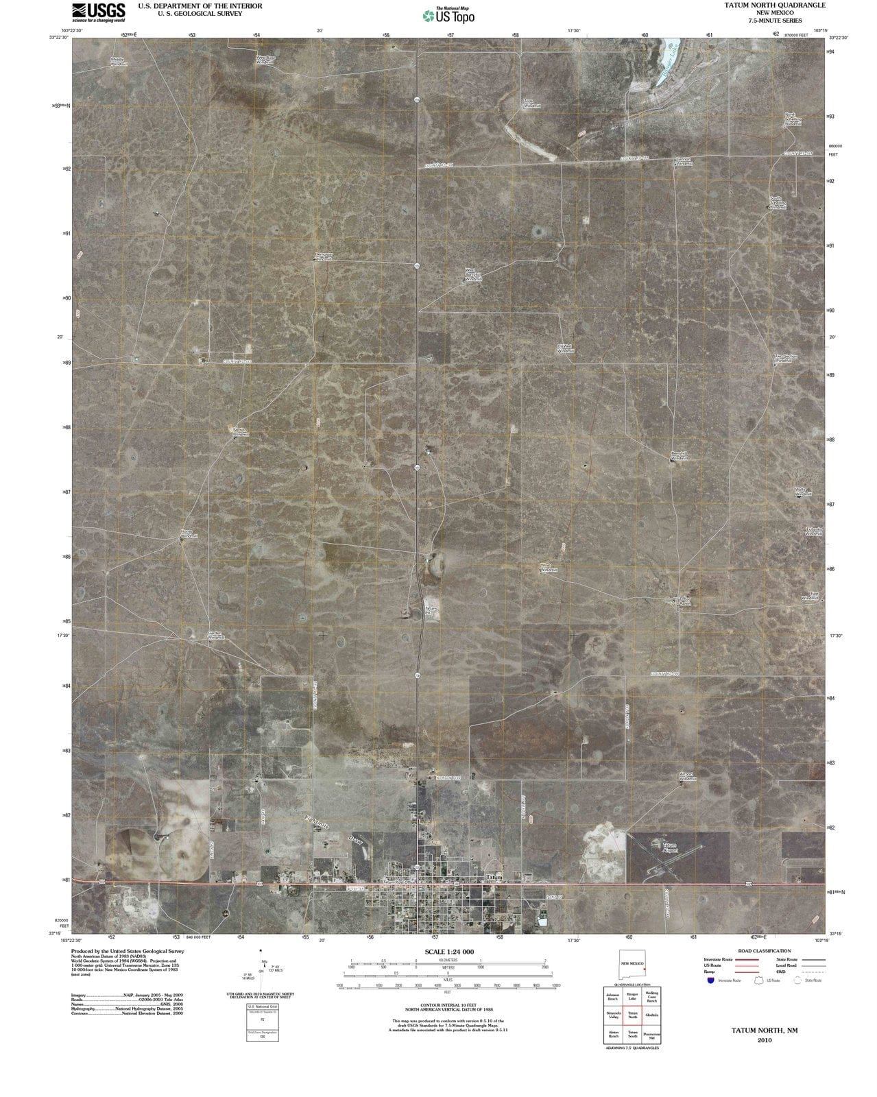 2010 Tatum North, NM - New Mexico - USGS Topographic Map