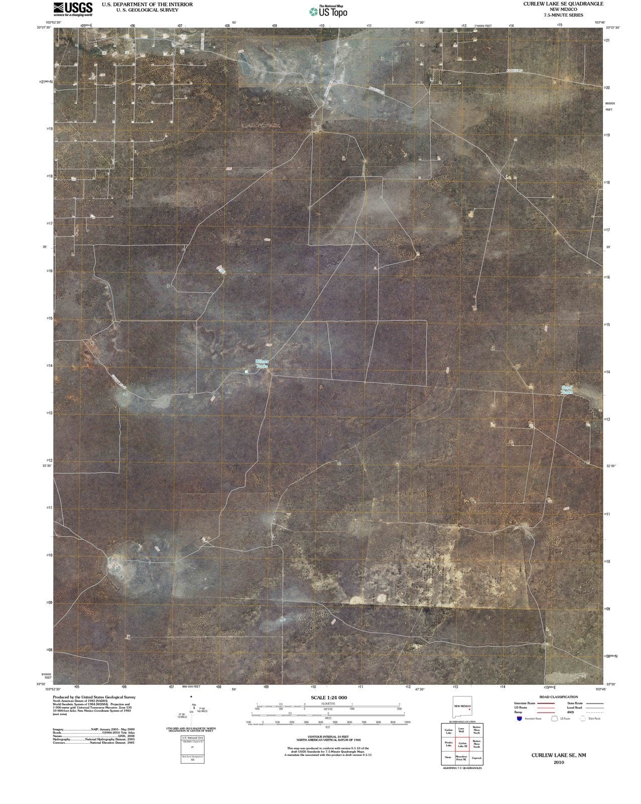 2010 Curlew Lake, NM - New Mexico - USGS Topographic Map v2