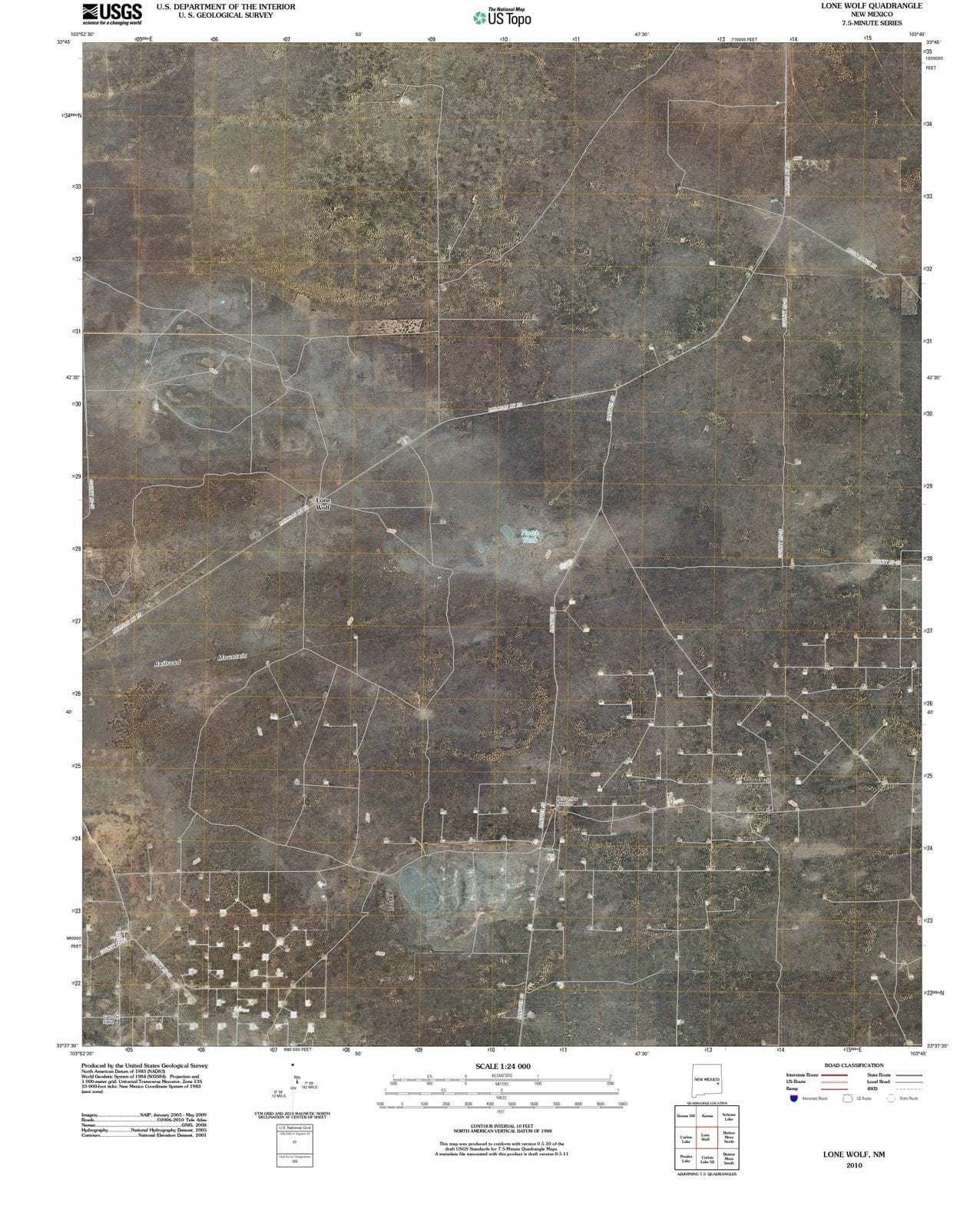 2010 Lone Wolf, NM - New Mexico - USGS Topographic Map