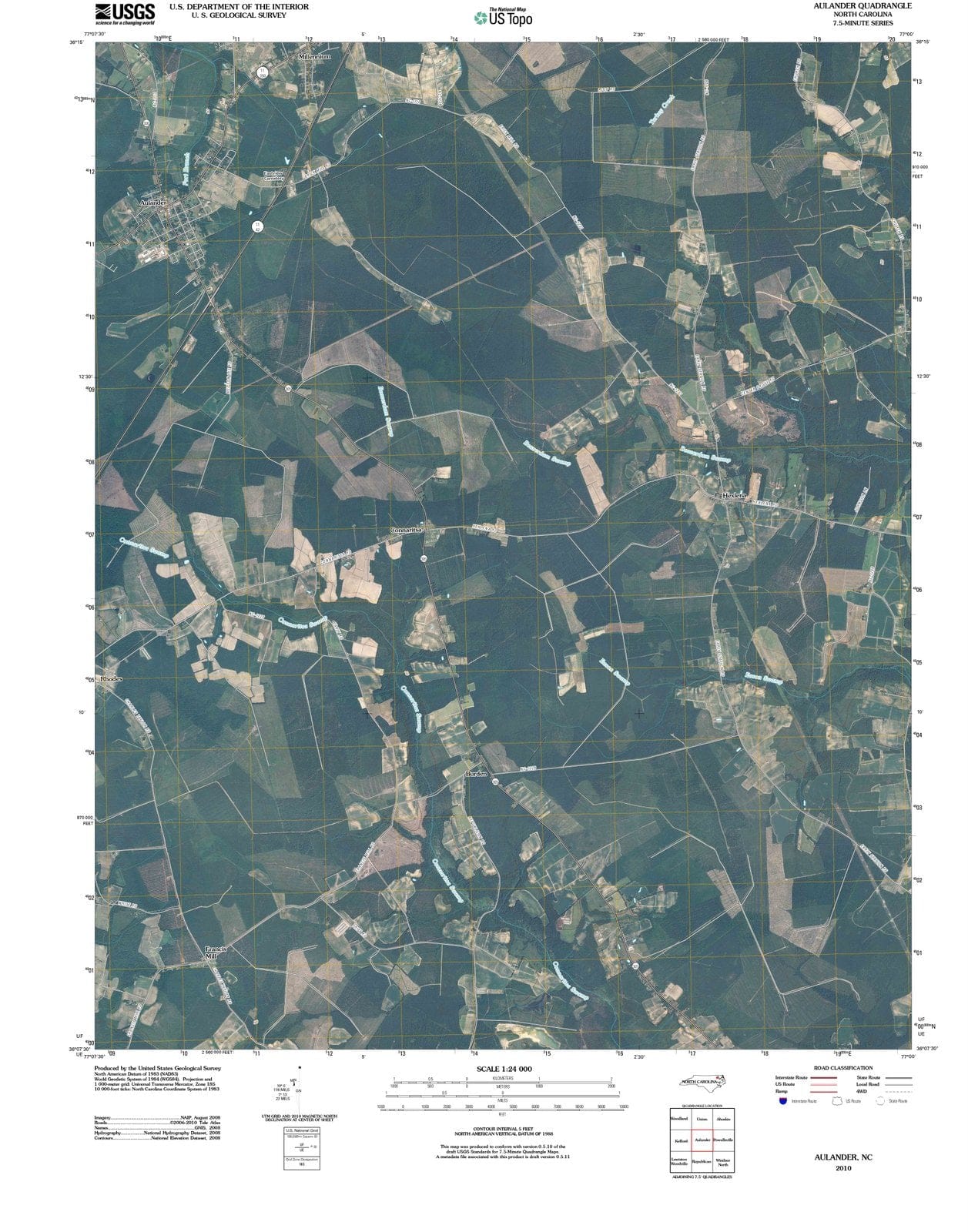 2010 Aulander, NC - North Carolina - USGS Topographic Map