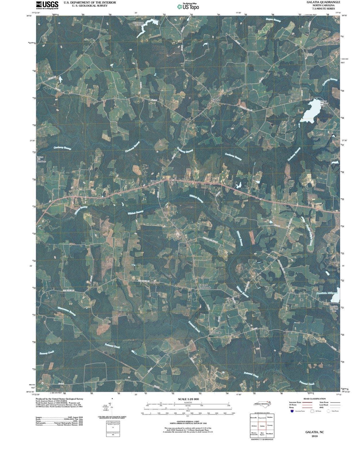2010 Galatia, NC - North Carolina - USGS Topographic Map