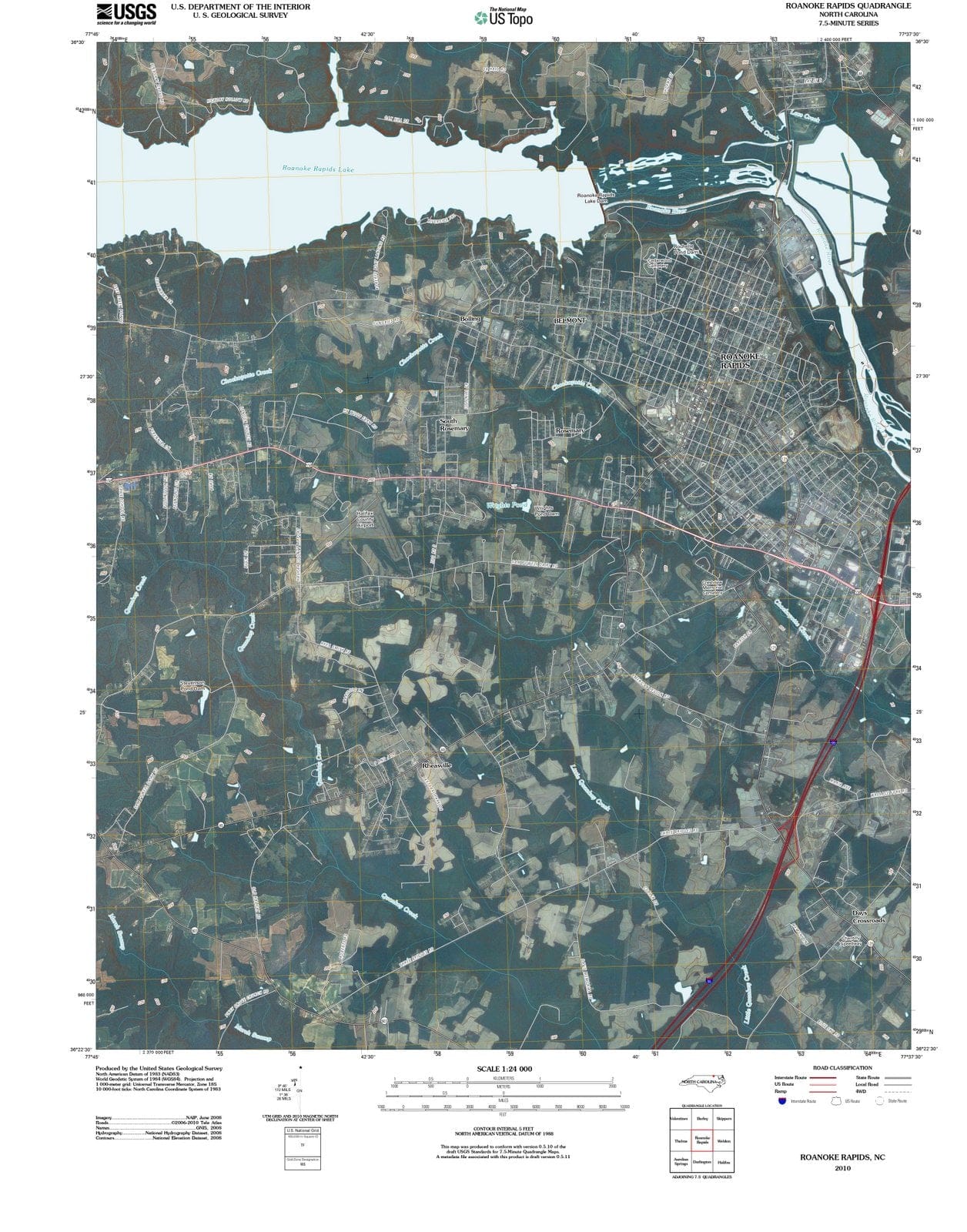 2010 Roanoke Rapids, NC - North Carolina - USGS Topographic Map