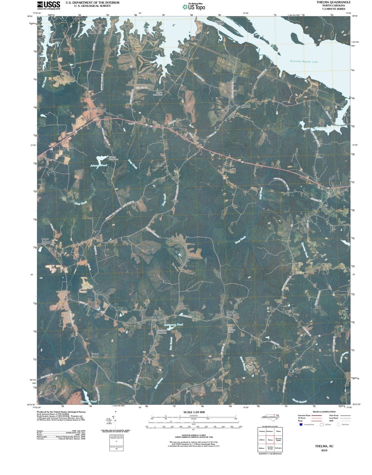 2010 Thelma, NC - North Carolina - USGS Topographic Map