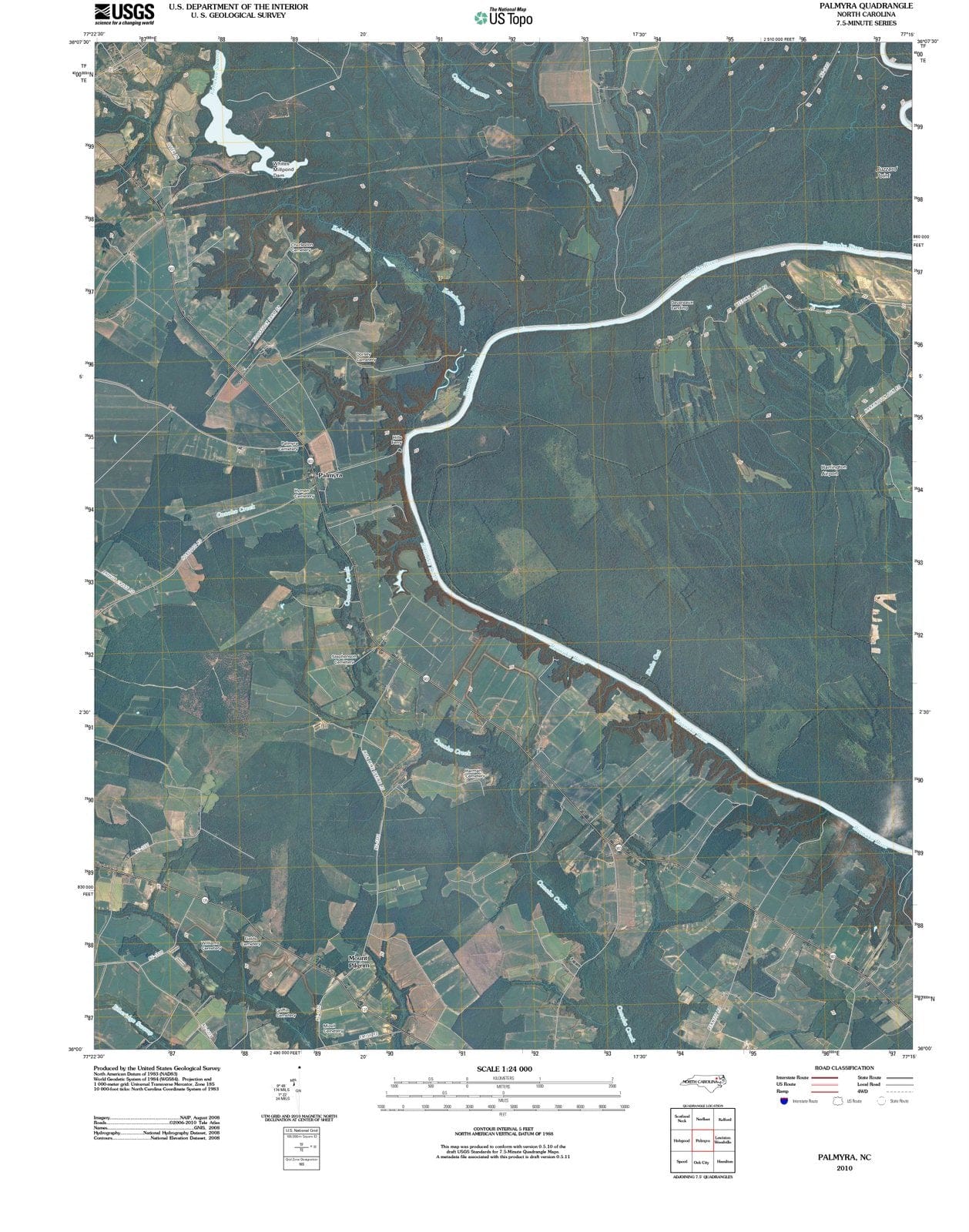 2010 Palmyra, NC - North Carolina - USGS Topographic Map