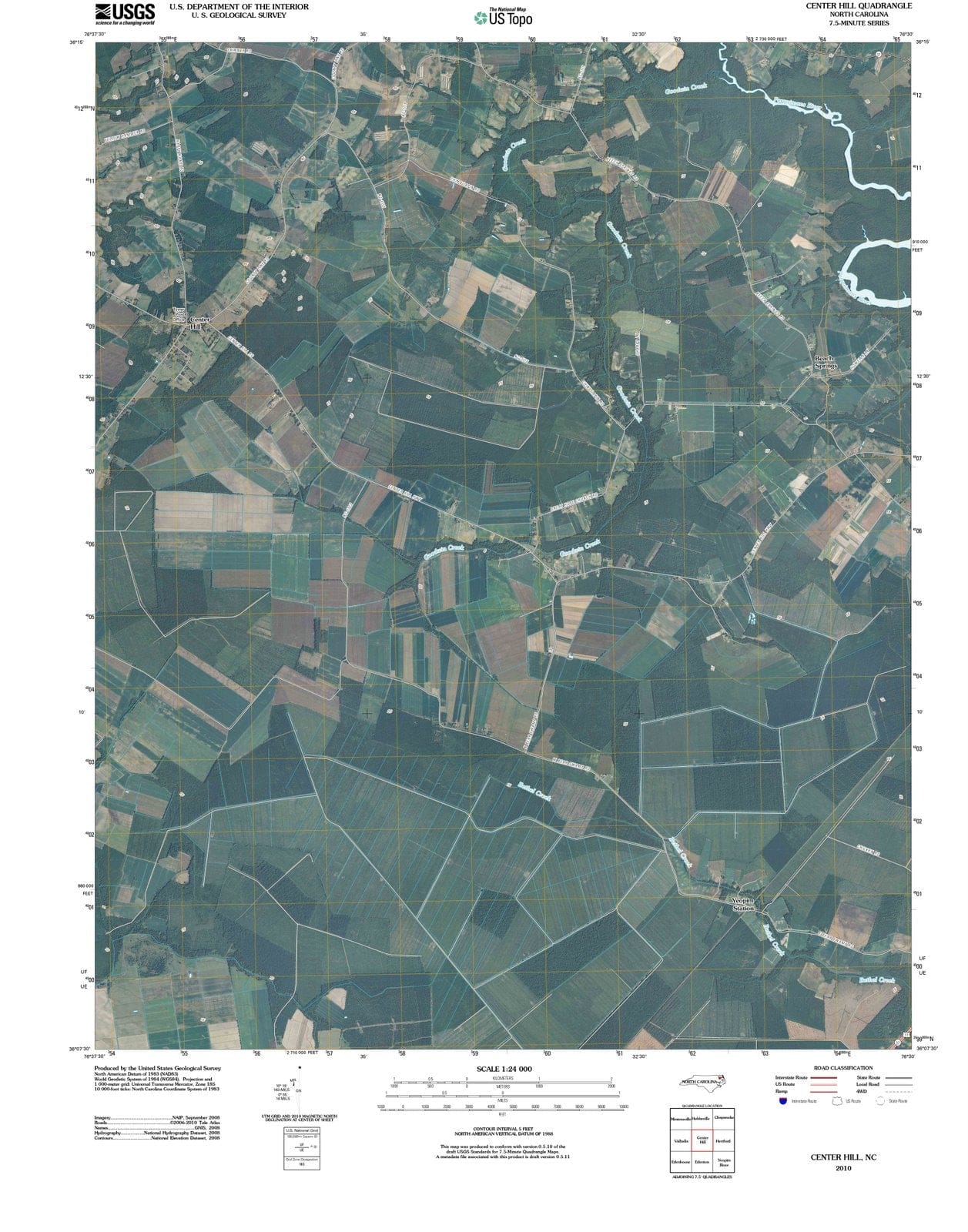 2010 Center Hill, NC - North Carolina - USGS Topographic Map