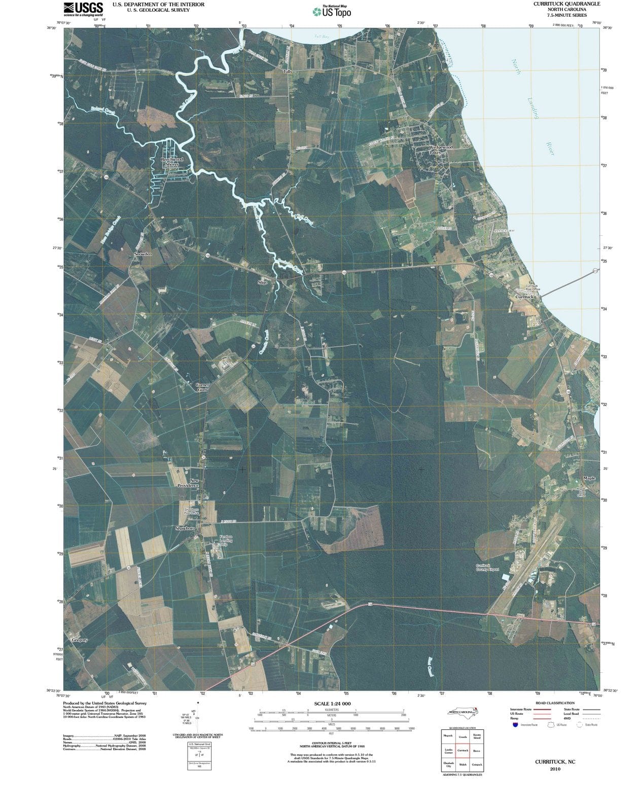 2010 Currituck, NC - North Carolina - USGS Topographic Map