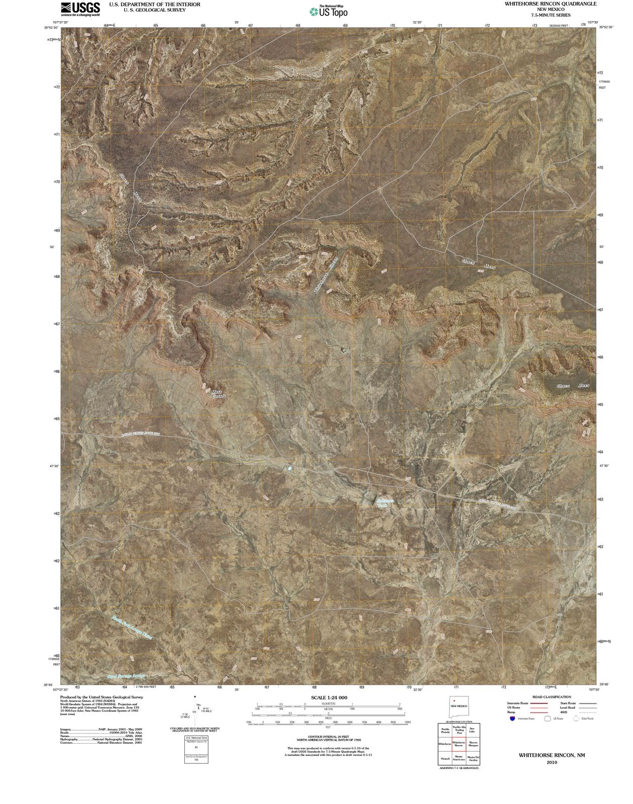 2010 Whitehorse Rincon, NM New Mexico USGS Topographic Map
